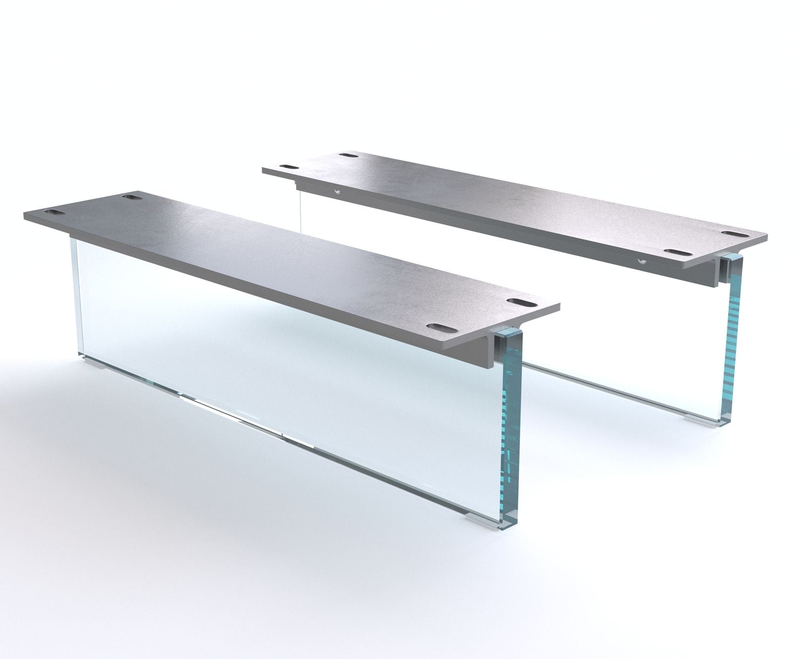 Fuß Schwebeoptik 20 cm Glas für Kastenmöbel der Tiefe 60 cm (2er Set) Fuß Schwebeoptik 20 cm Glas für Kastenmöbel der Tiefe 60 cm (2er Set)