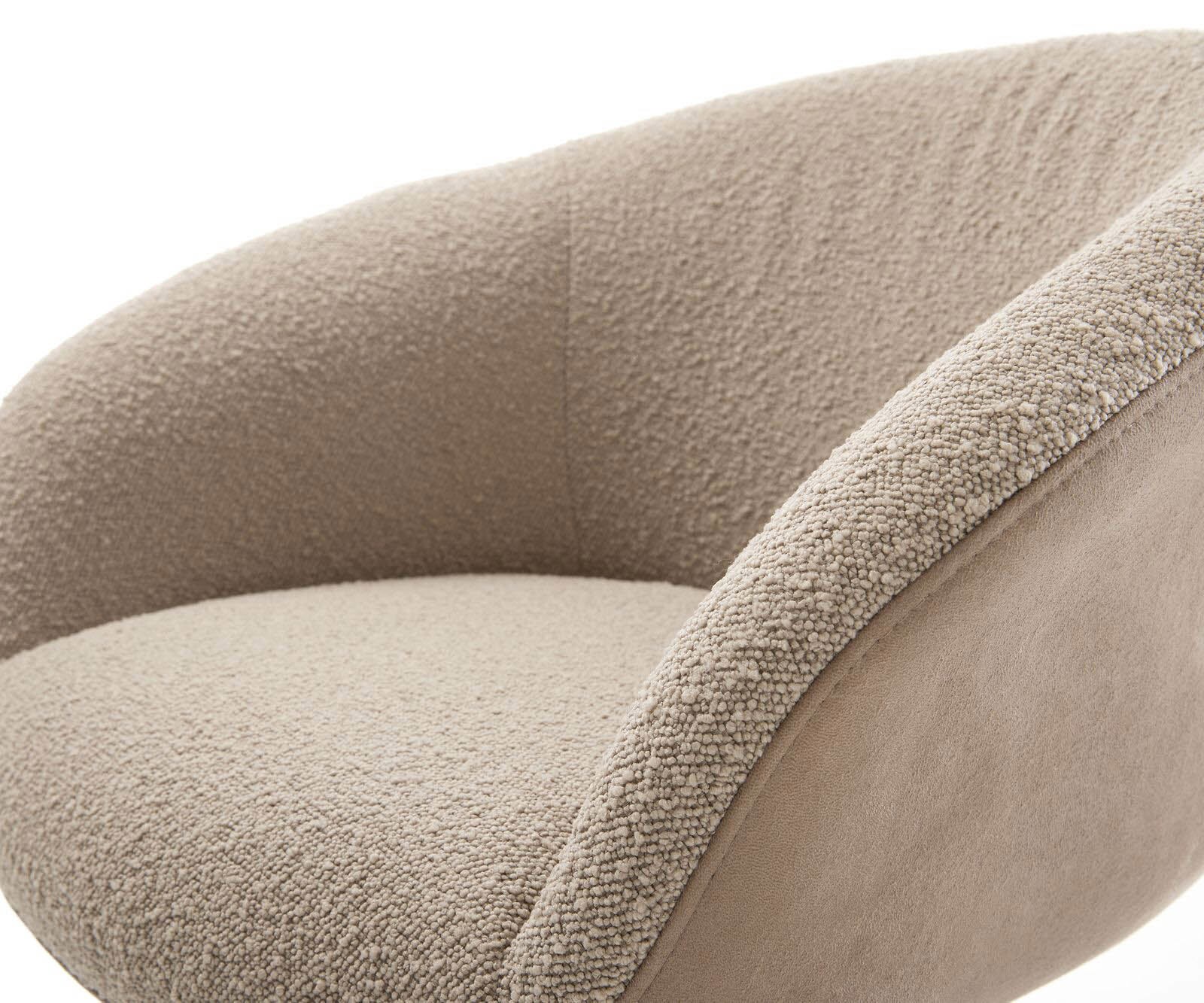 Freischwinger Vinka-Flex mit Armlehnen Materialmix Schlamm Freischwinger flach Effektfinish Titan Taschenfederkern 4
