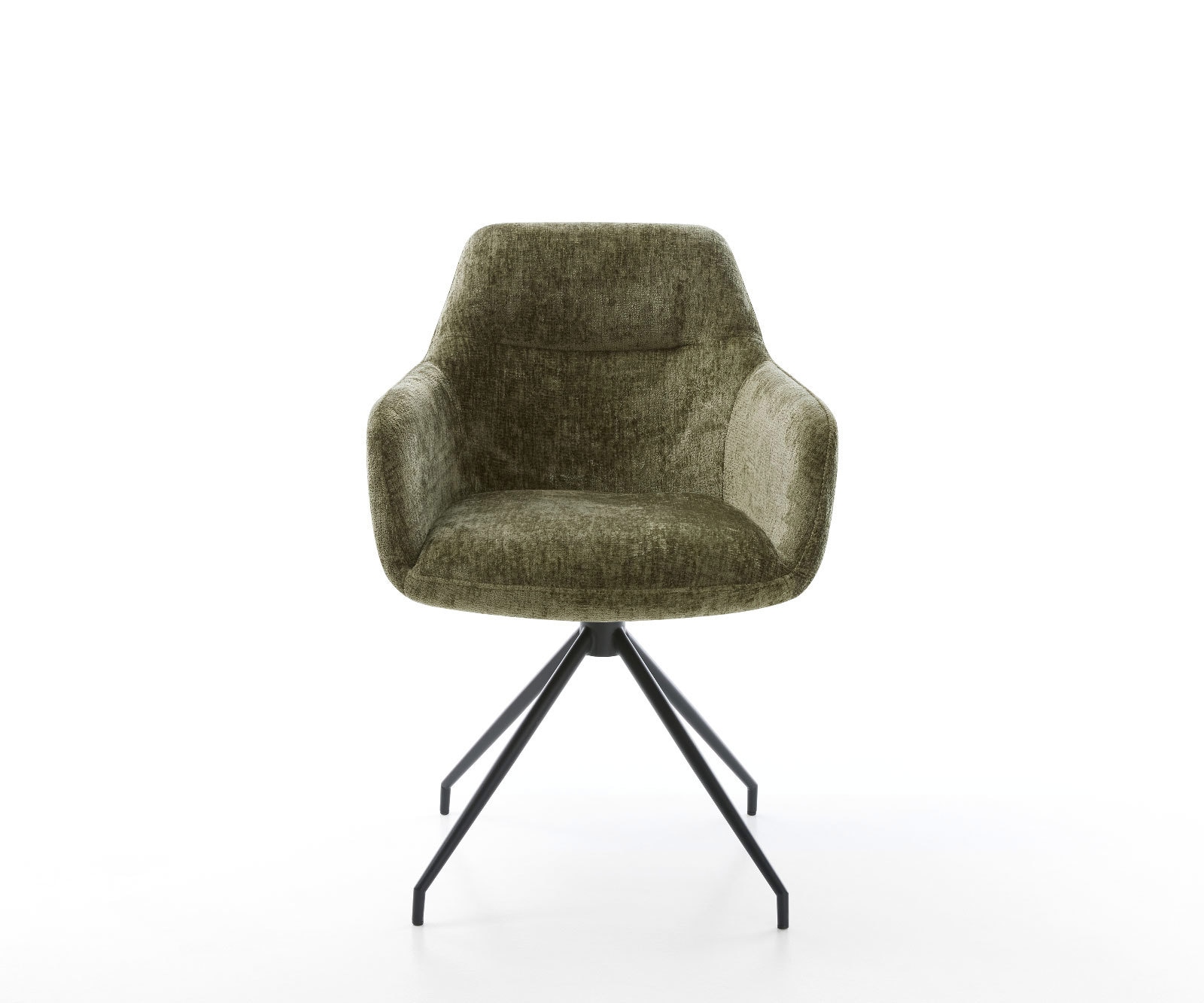 Chaise-pivotante Pejo-Flex chenille olive pied croisé conique noir pivotement sur 180° ressorts ensachés 1 Chaise-pivotante Pejo-Flex chenille olive pied croisé conique noir pivotement sur 180° ressorts ensachés 1