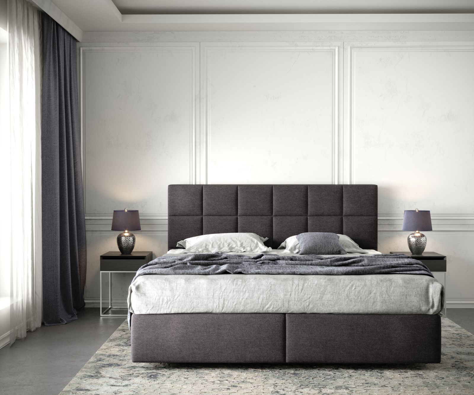 Boxspringbett Dream-Fine 180x200 cm Mikrofaser Schwarz mit Matratze und Topper 1 Boxspringbett Dream-Fine 180x200 cm Mikrofaser Schwarz mit Matratze und Topper 1