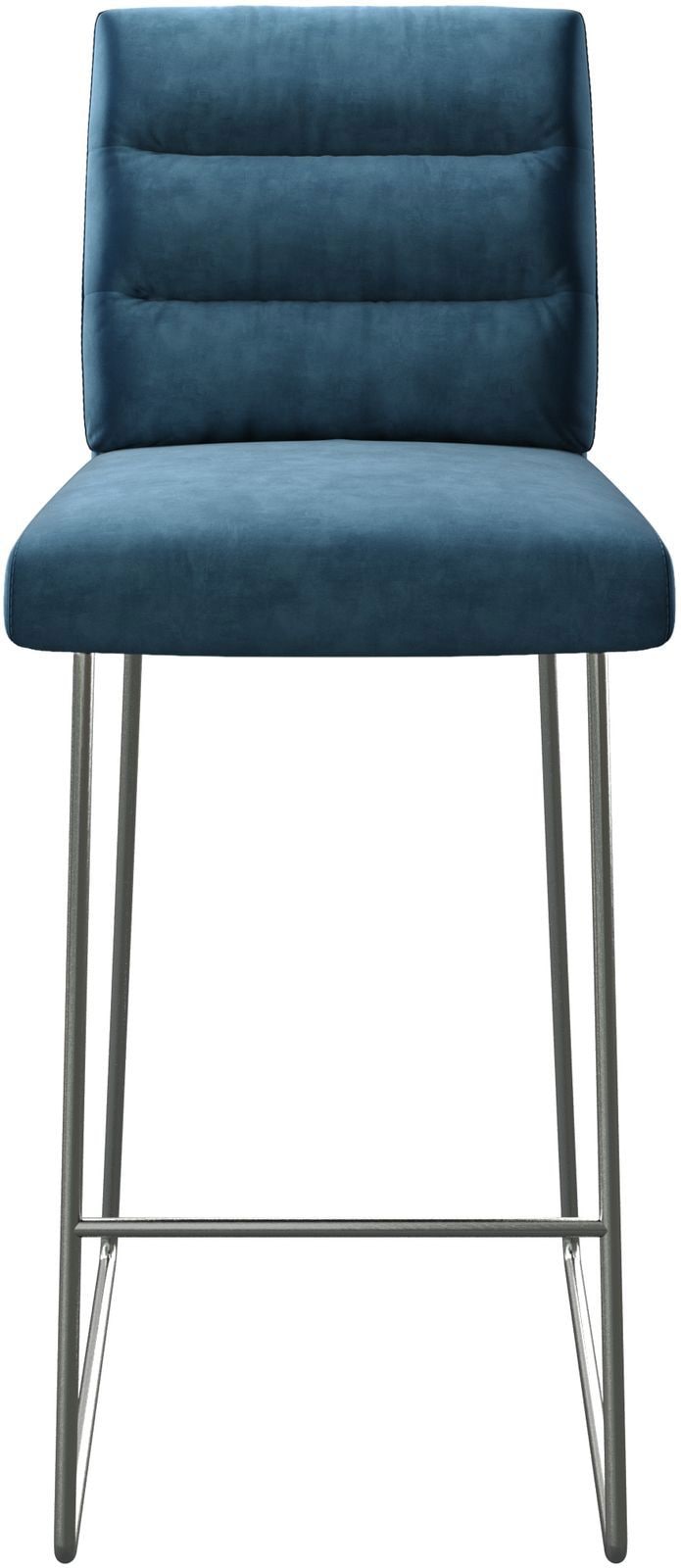 Barstuhl Pela-Flex Samt Blau Kufengestell Edelstahl 3 Barstuhl Pela-Flex Samt Blau Kufengestell Edelstahl 3