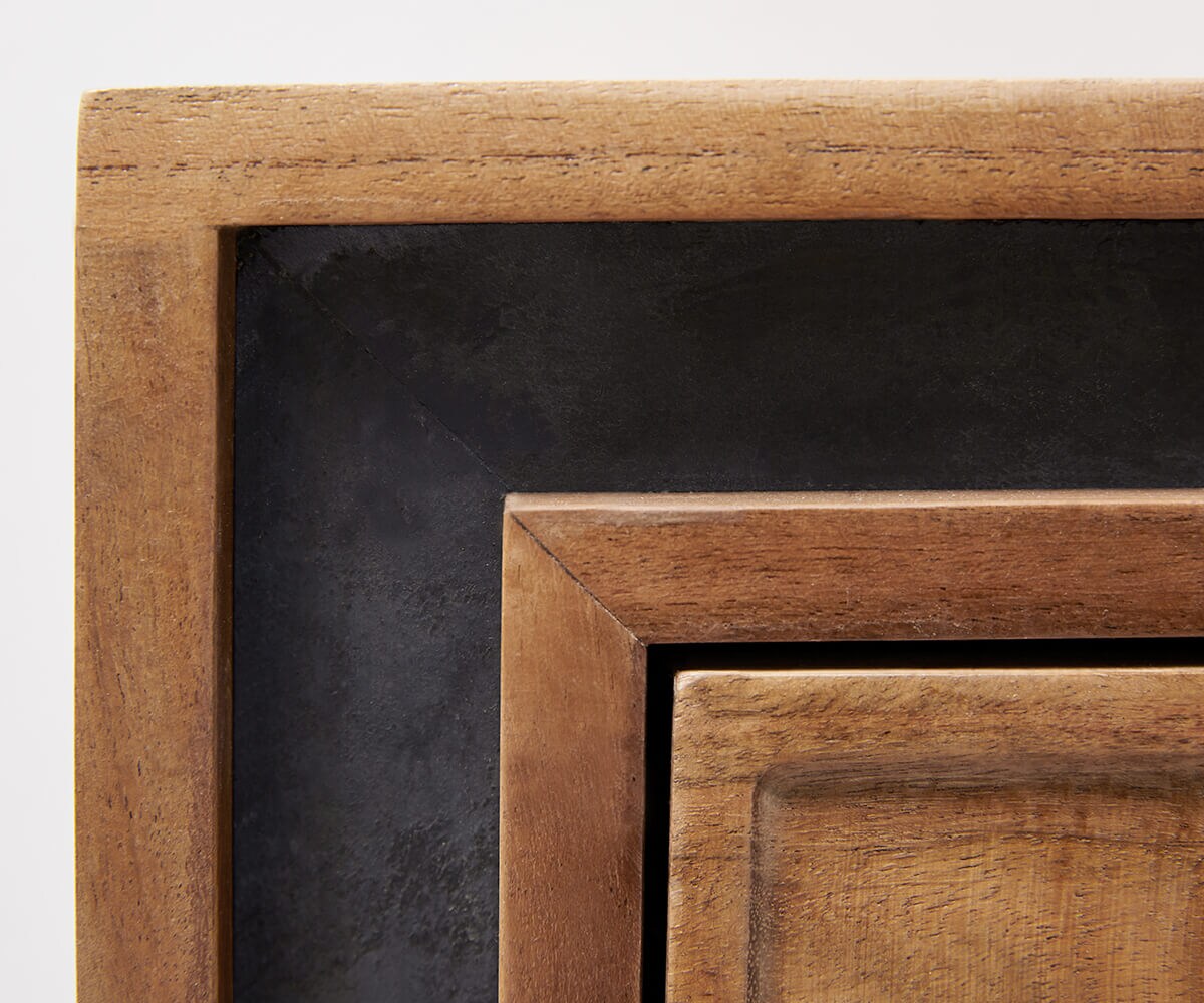 Meuble-TV Stonegrace 147 cm acacia nature 3 portes design 4