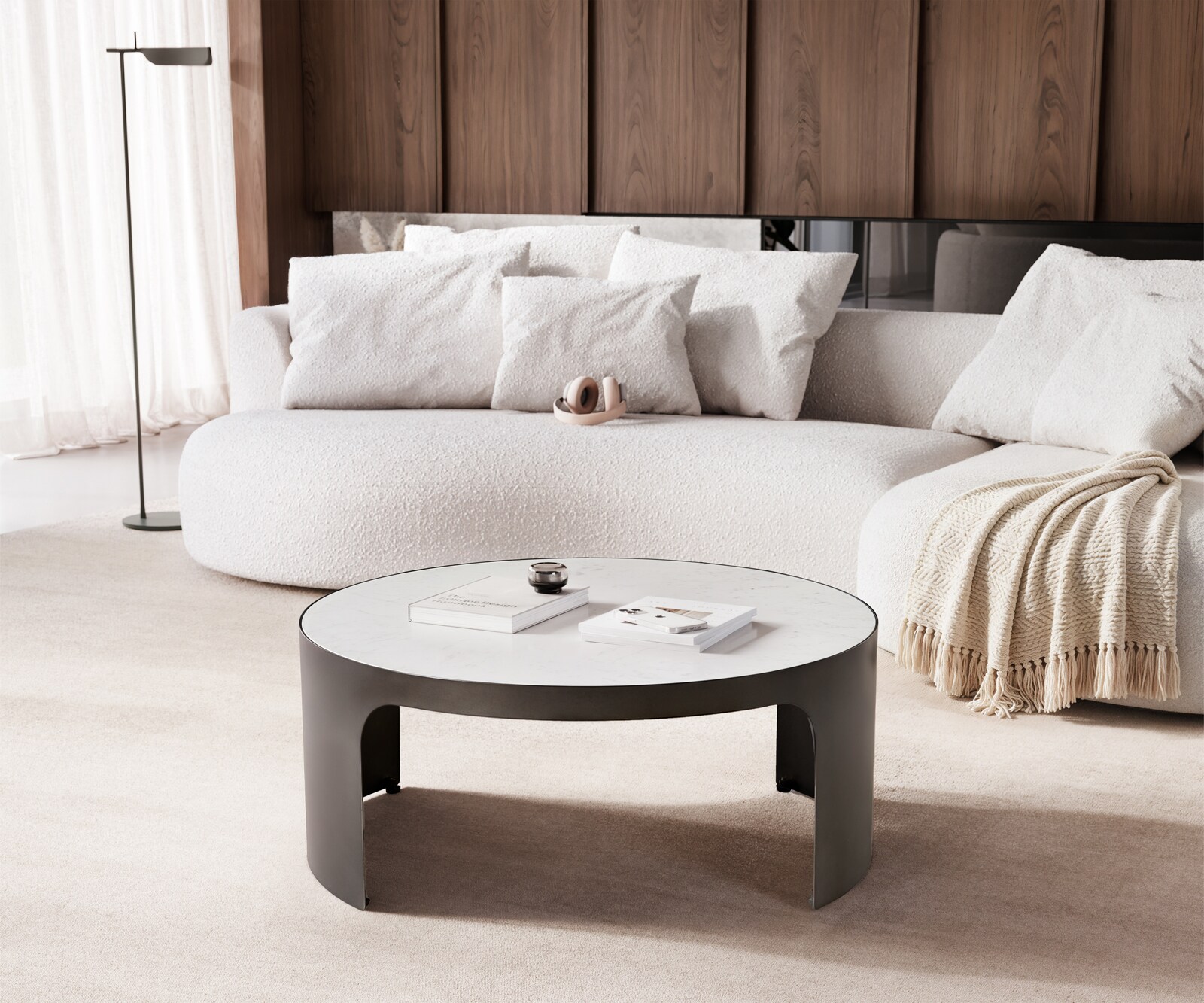 Couchtisch Alerio 90x90 cm Marmor Weiß Metall Black Antique 4