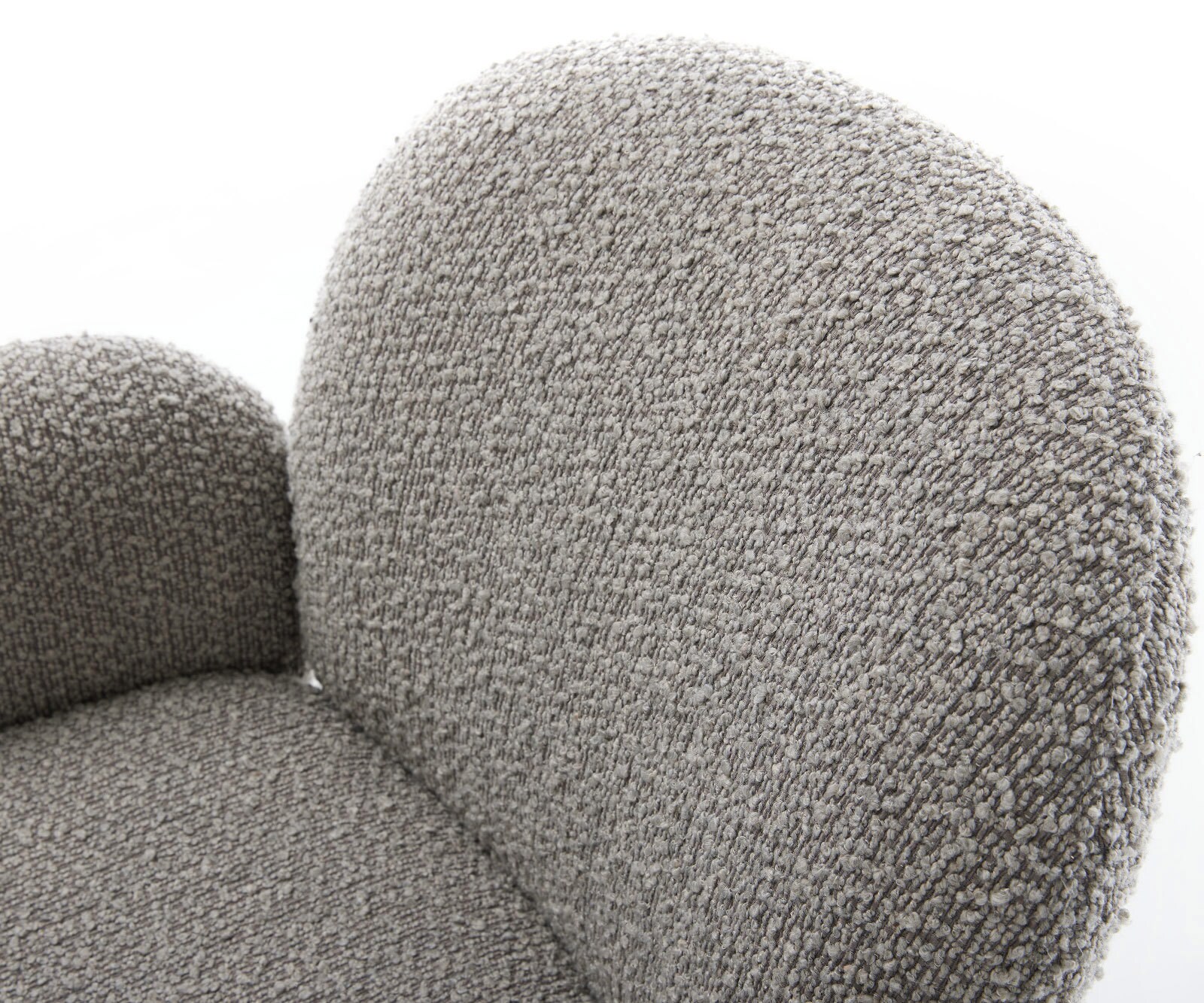 Cantilever Nube-Flex avec accoudoirs bouclé gris argenté pied cantilever rond acier inoxydable brossé ressorts ensachés 3
