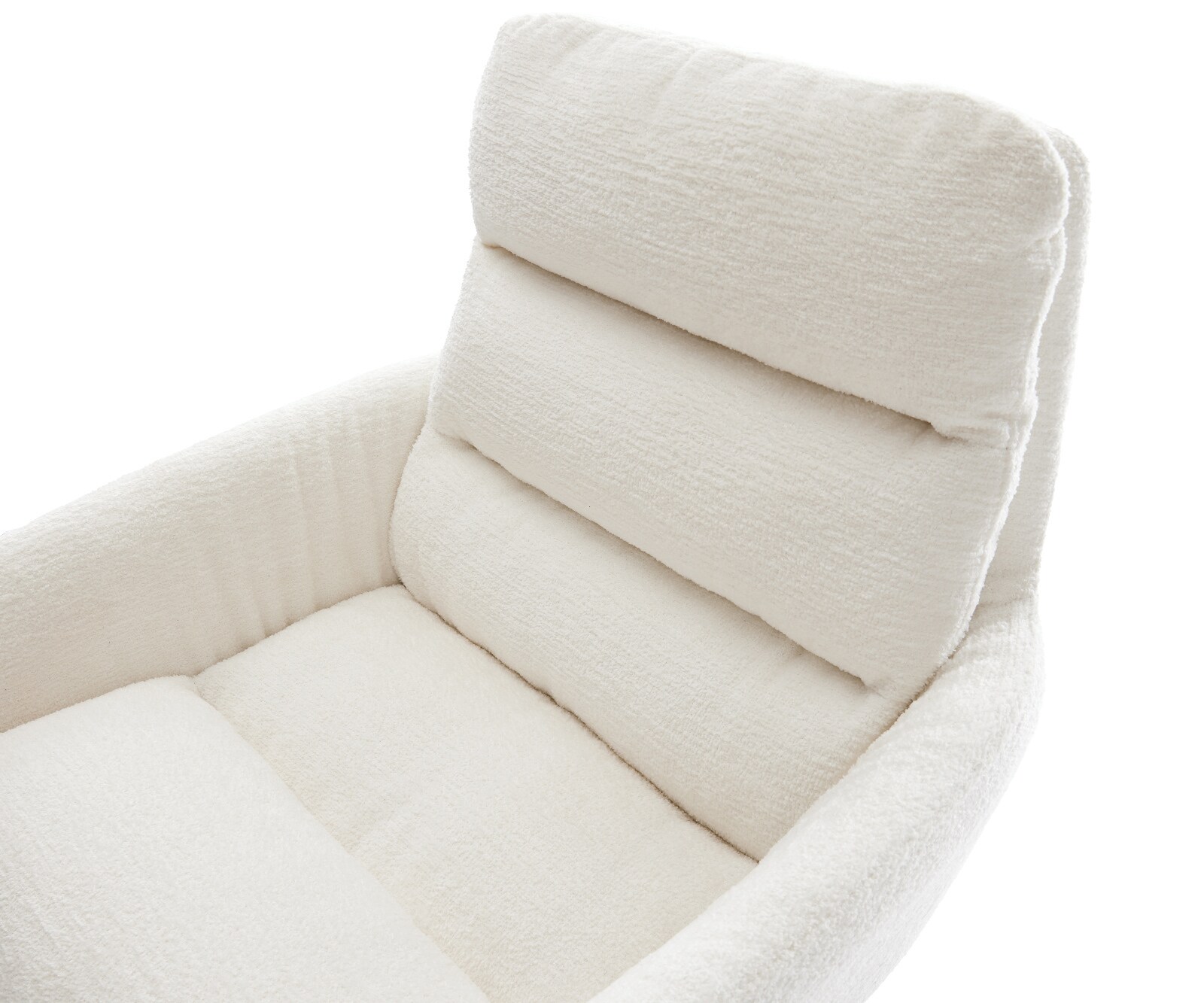 Drehstuhl Abelia-Flex mit Armlehnen Bouclé Soft Beige Kreuzgestell breit Effektfinish Titan 360° drehbar Wippfunktion 4