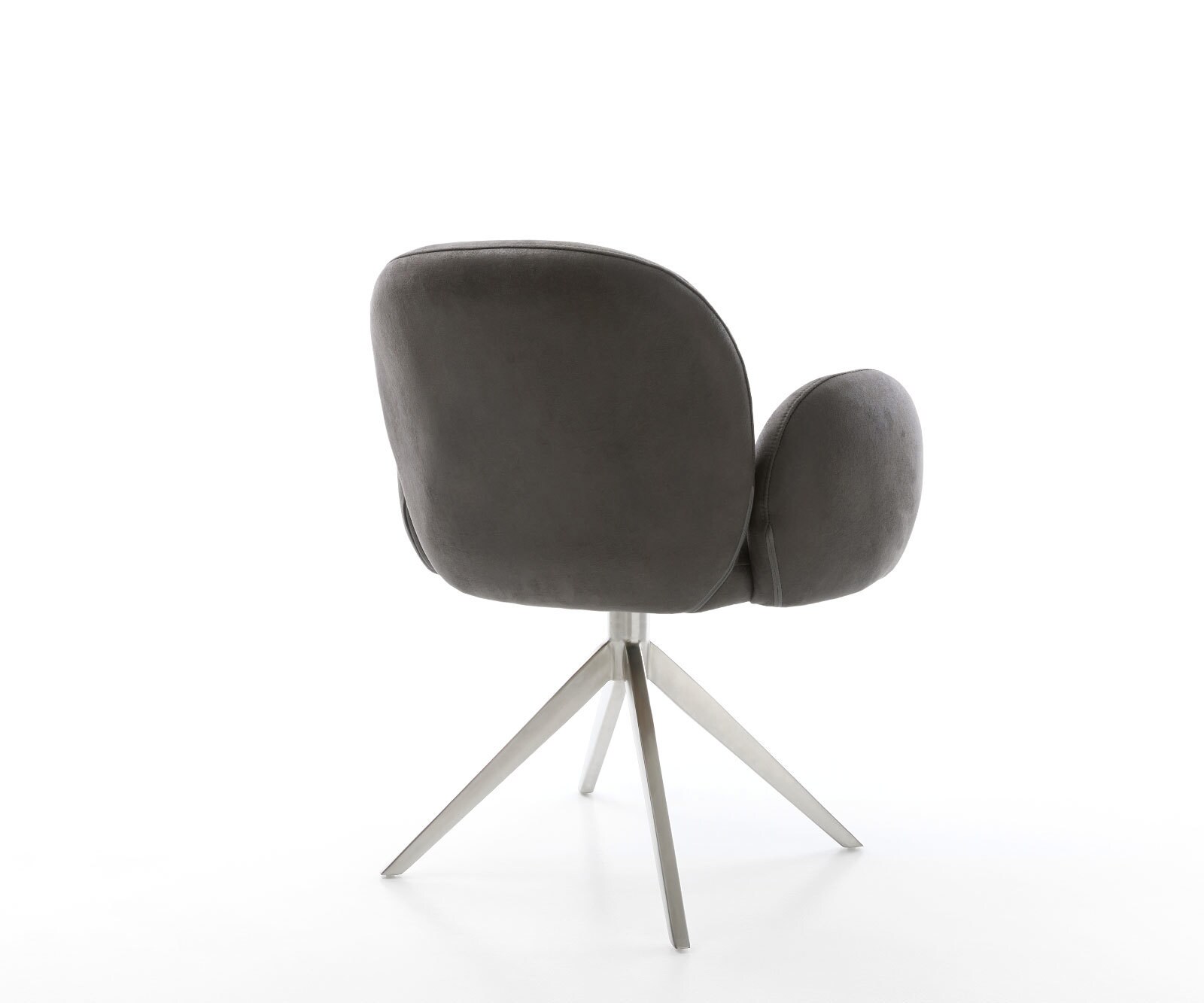 Drehstuhl Nube-Flex Mikrofaser Anthrazit Vintage Kreuzgestell breit Edelstahl 360° drehbar Wippfunktion Taschenfederkern 4