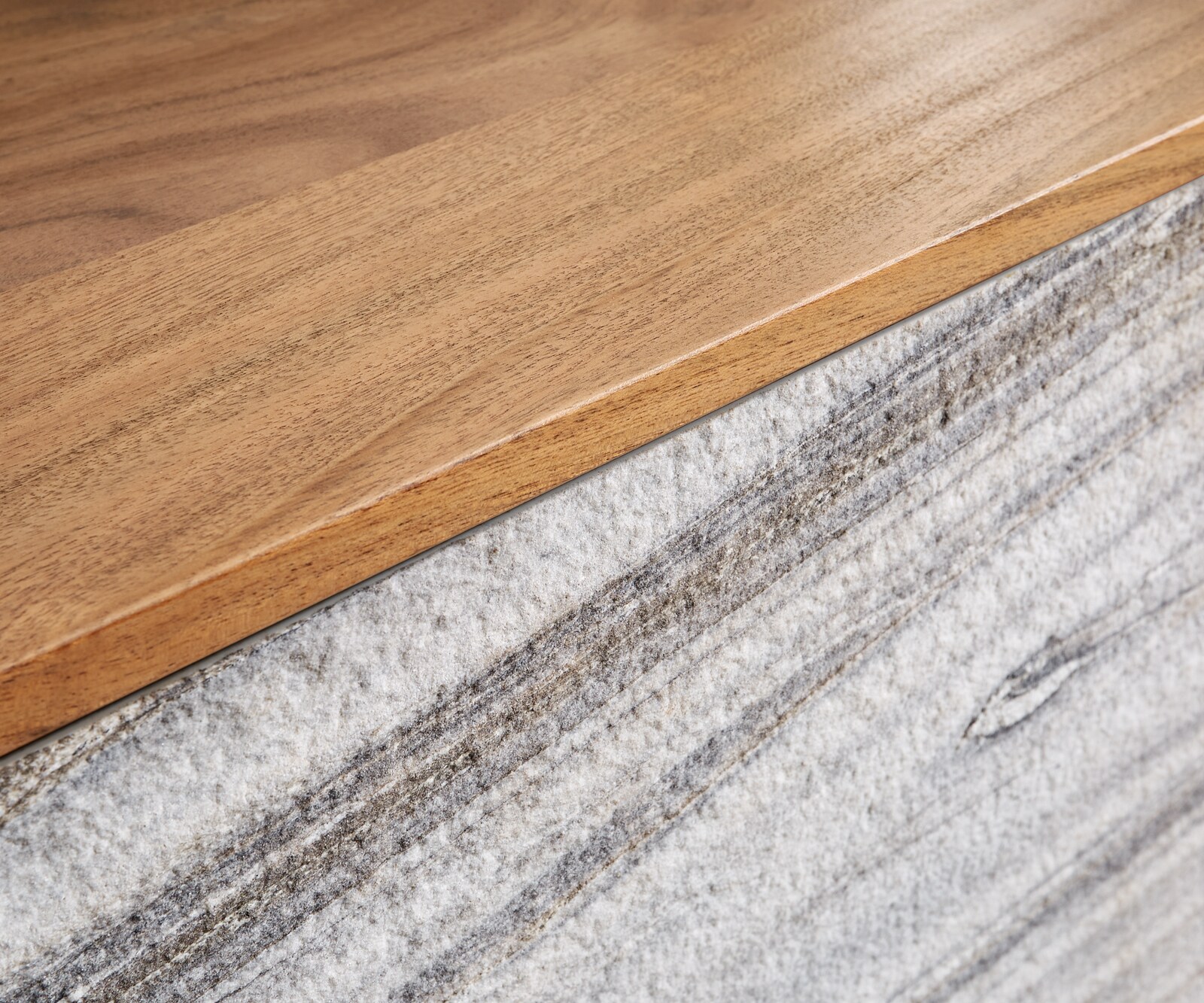 Sideboard Kleo 175 cm Akazie Natur 4 Türen V-Fuß Edelstahl 2