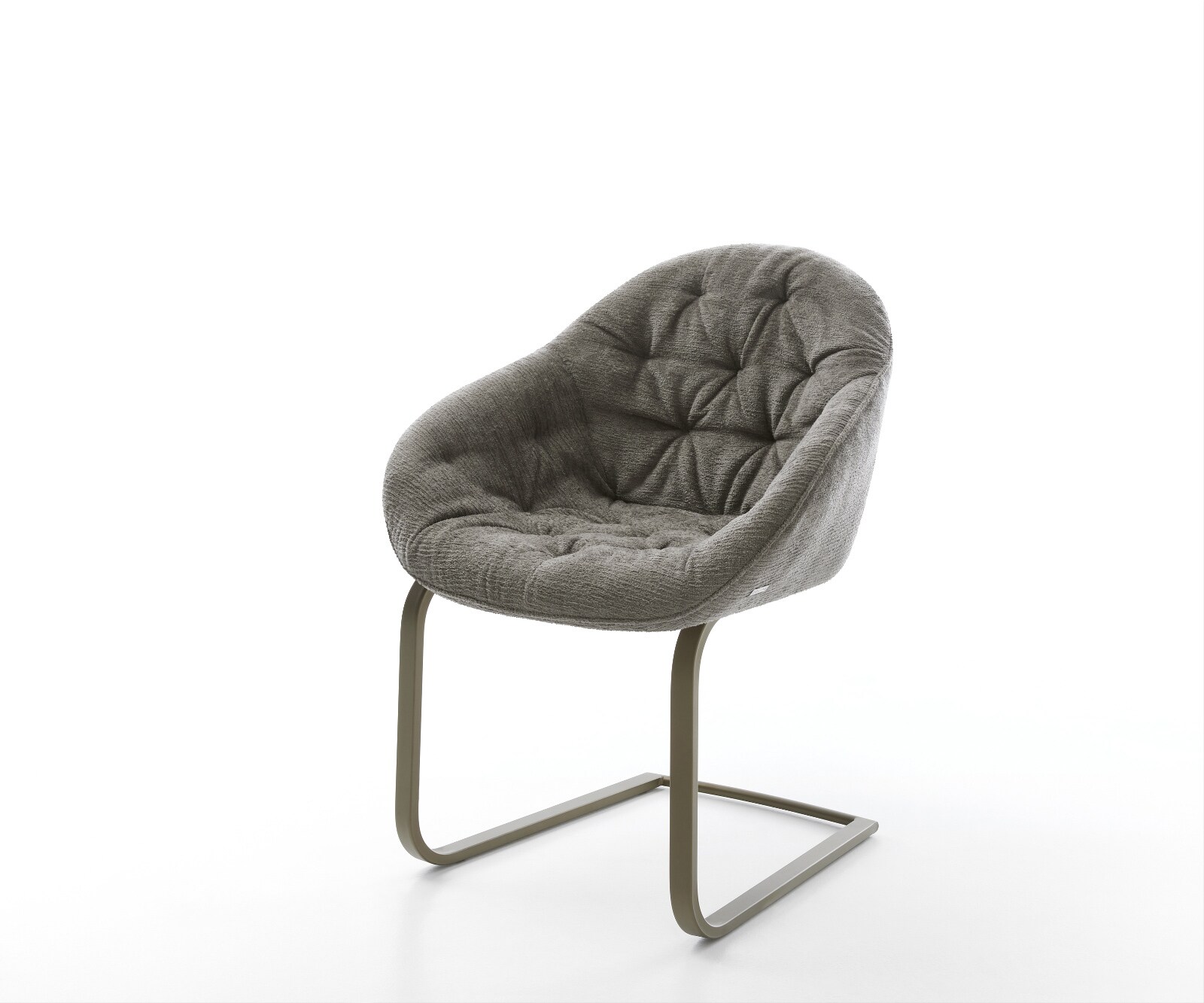 Freischwinger Gaio-Flex Bouclé Soft Schlamm Freischwinger flach Effektfinish Titan 1