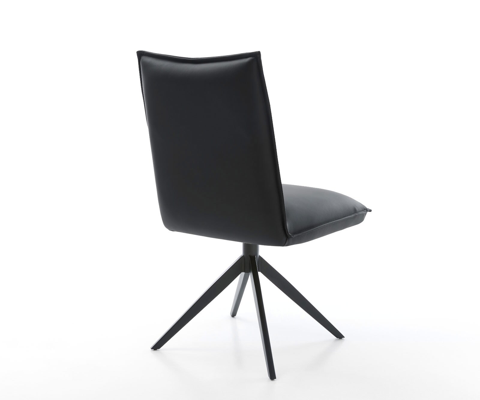 Chaise-pivotante Lelio-Flex cuir de vache noir pied croisé large noir pivotement sur 360° fonction bascule ressorts ensachés 4