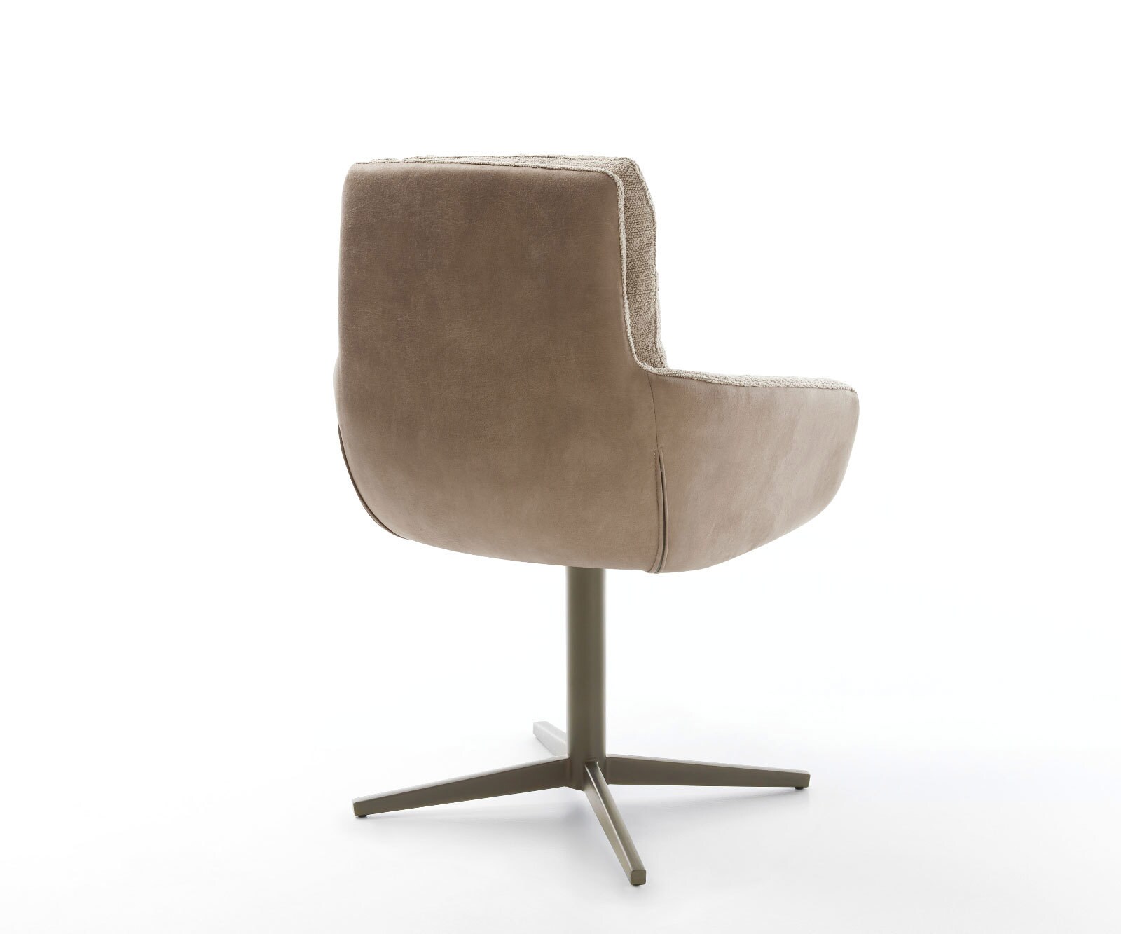 Chaise-pivotante Abelia-Flex avec accoudoirs tissu mixte couleur boue pied de chaise 4 branches aspect titane pivotement sur 360° 5