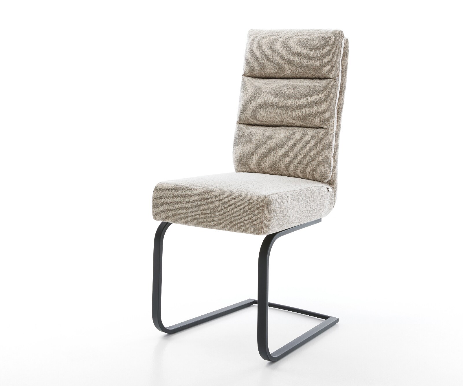 Freischwinger Pela-Flex Webstoff Soft Beige Freischwinger flach Schwarz Taschenfederkern 1