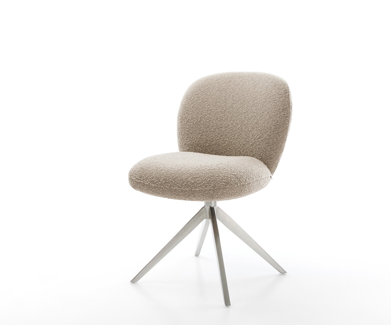Chaise-pivotante Nube-Flex bouclé boue pied croisé large acier inoxydable pivotement sur 360° fonction bascule ressorts ensachés