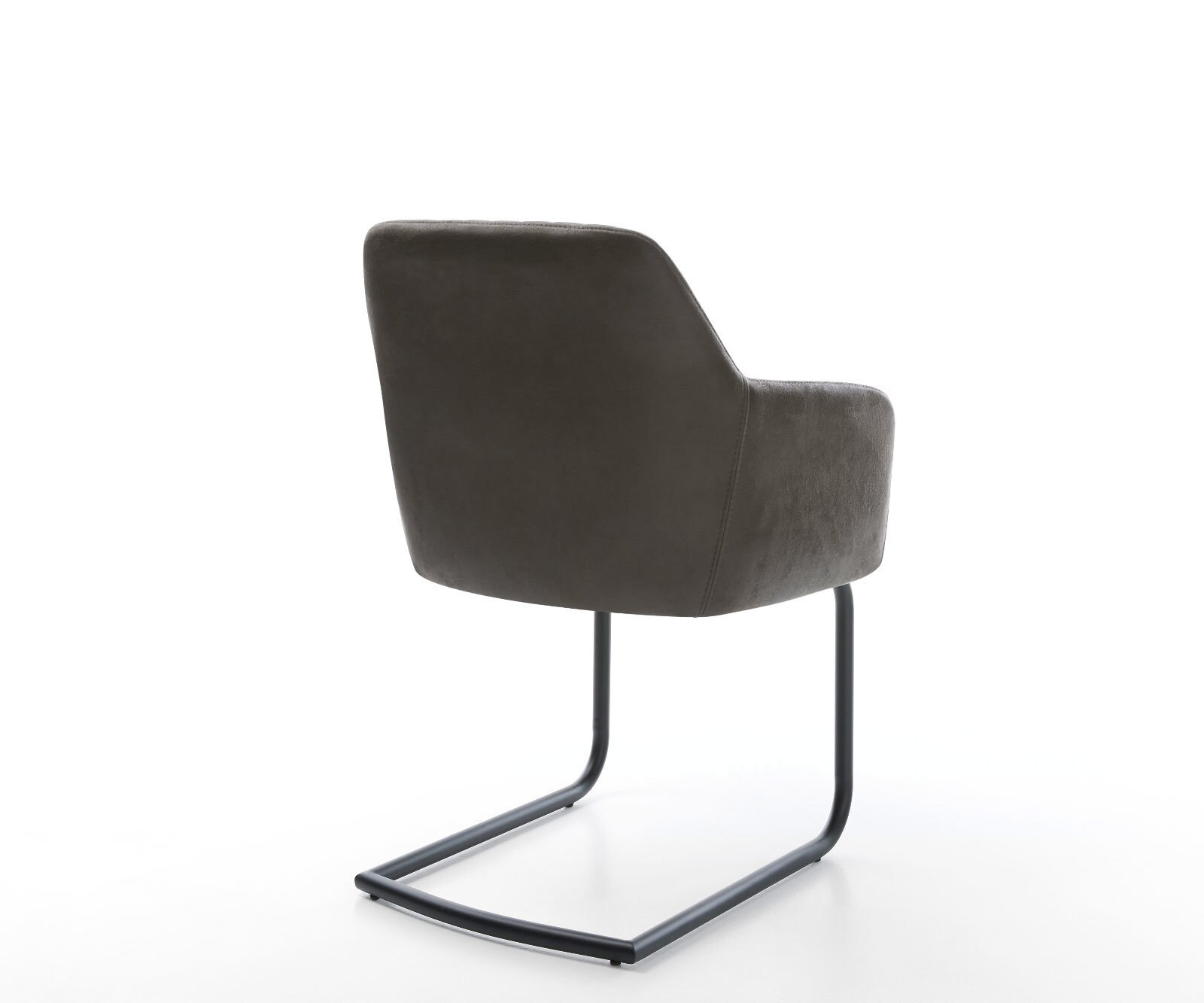 Cantilever Greg-Flex microvelours anthracite vintage pied cantilever rond noir ressorts ensachés 5