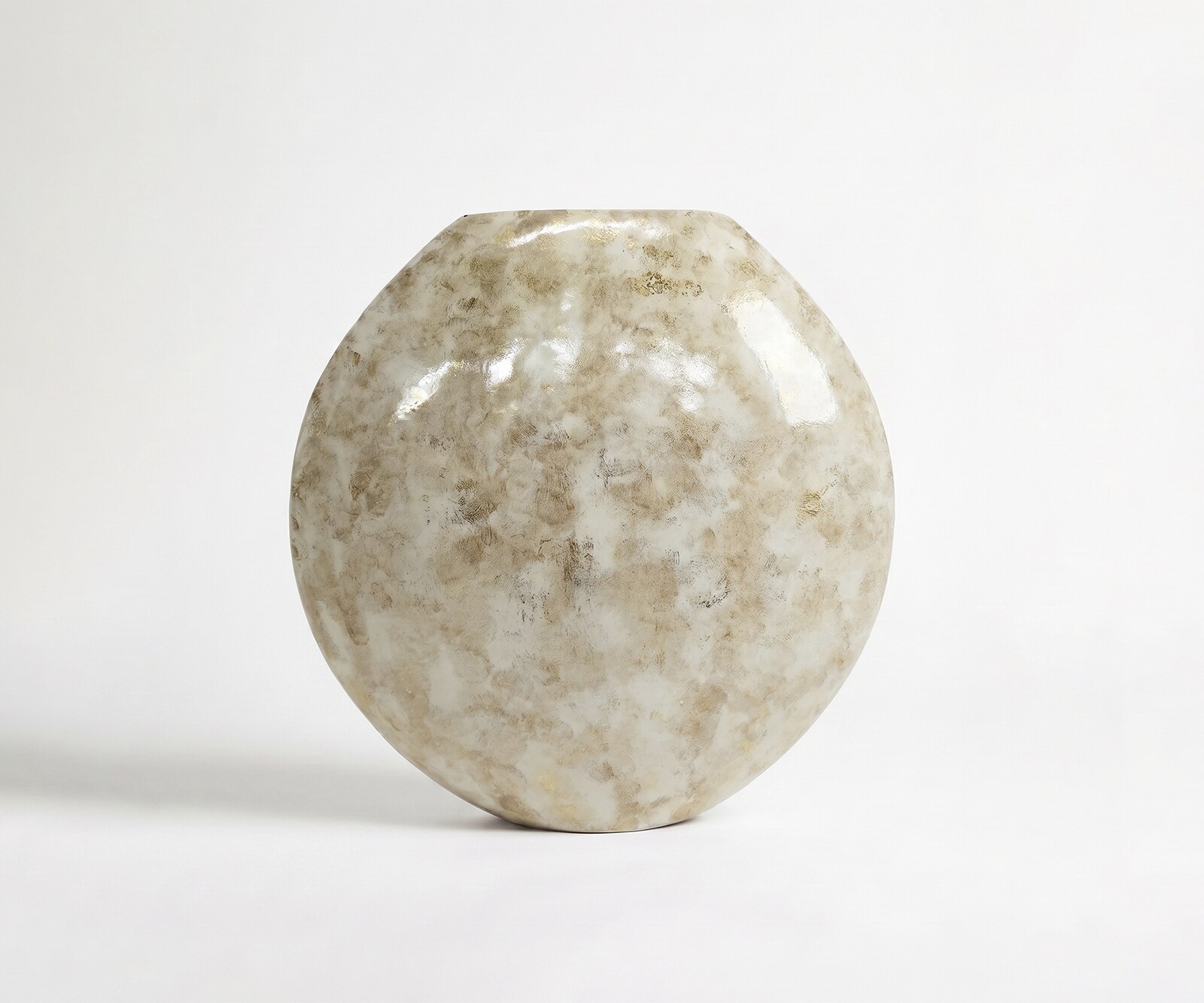 Vase Calena B81 x T33 x H84 cm Metall Alabaster Gold Handgemacht