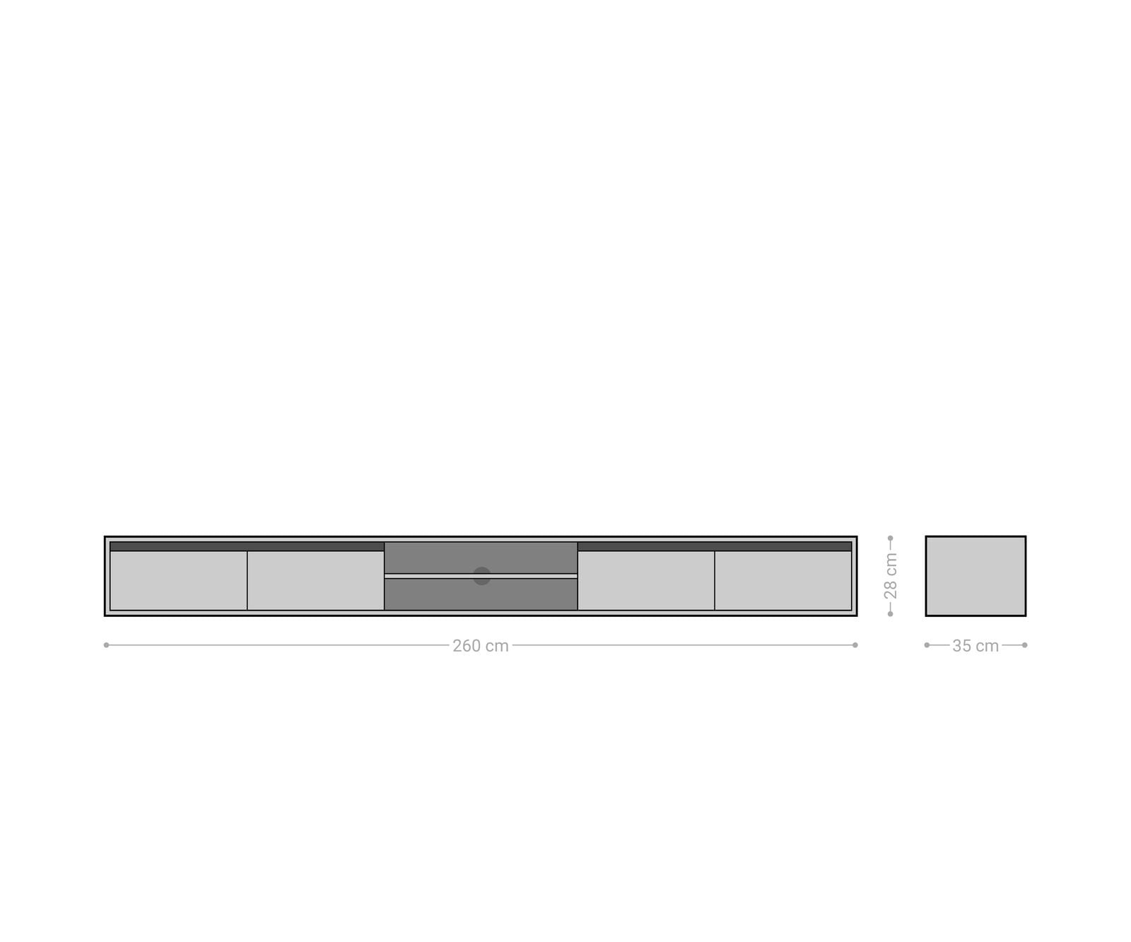 Lowboard Budaya 260 cm Mango Natur 4 Türen schwebend 9