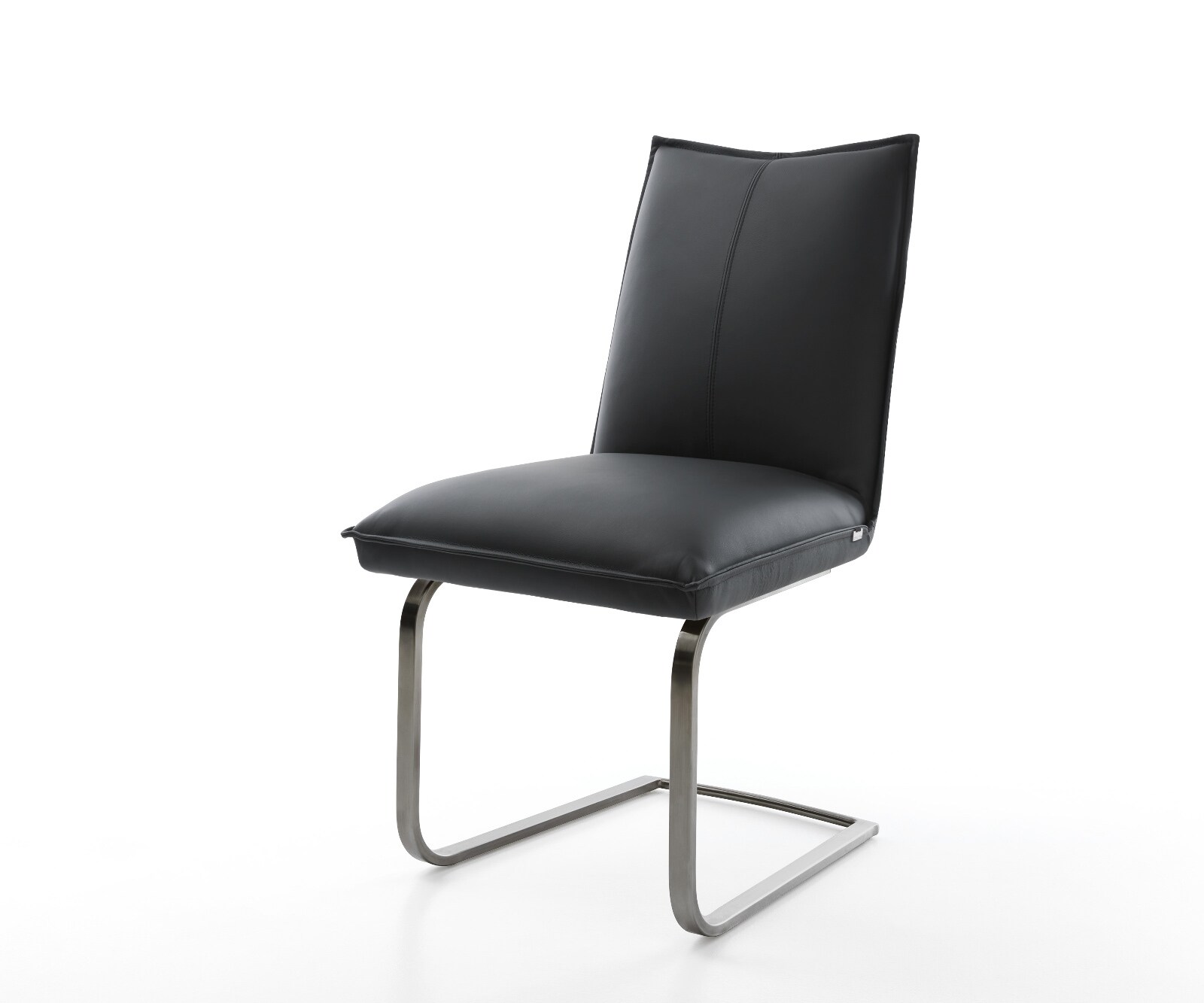 Cantilever Lelio-Flex cuir de vache noir pied cantilever plat grafiete ressorts ensachés