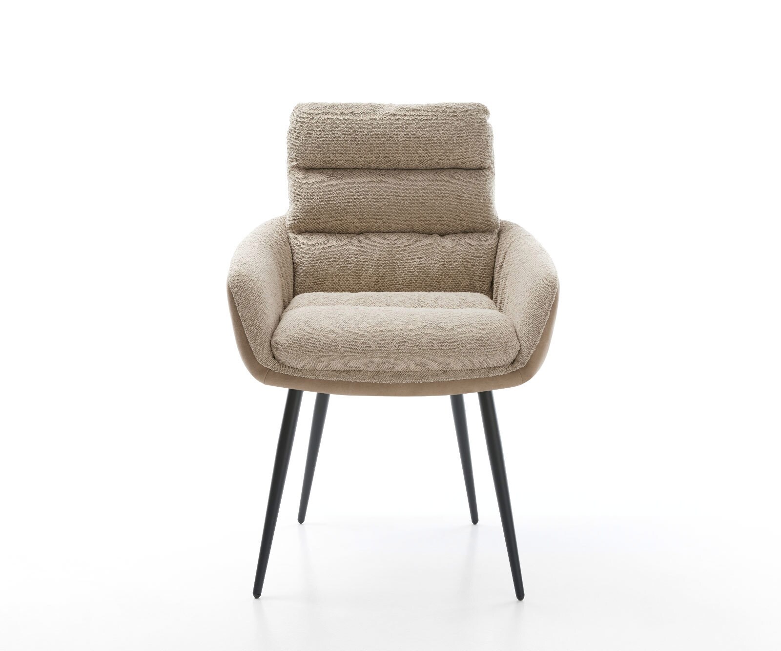 Esszimmerstuhl Abelia-Flex mit Armlehnen Materialmix Schlamm 4-Fuß konisch Schwarz 1 Esszimmerstuhl Abelia-Flex mit Armlehnen Materialmix Schlamm 4-Fuß konisch Schwarz 1