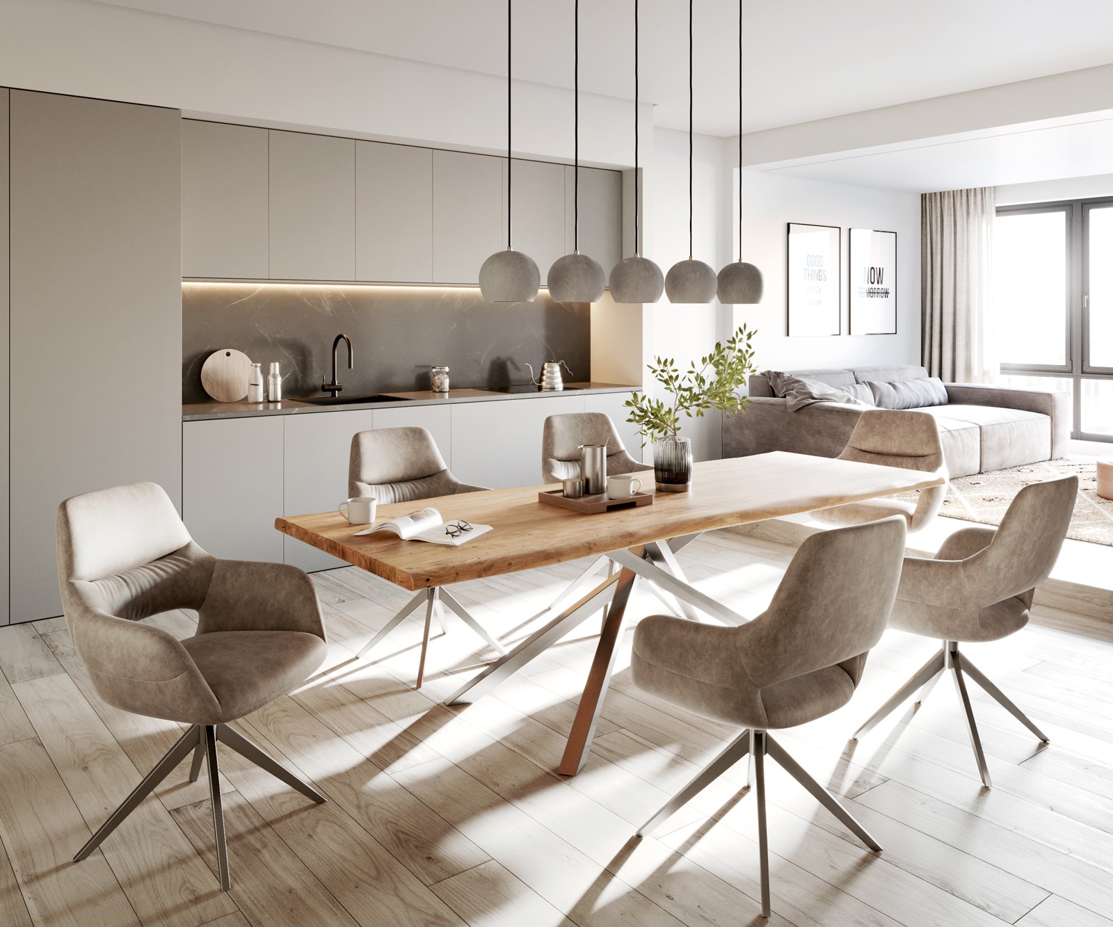 Esszimmerstuhl Yago-Flex mit Armlehnen Mikrofaser Taupe Vintage Kreuzgestell breit Edelstahl Taschenfederkern 3 Esszimmerstuhl Yago-Flex mit Armlehnen Mikrofaser Taupe Vintage Kreuzgestell breit Edelstahl Taschenfederkern 3