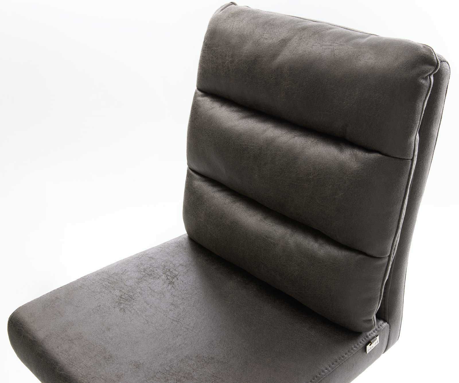 Chaise-de-bar Pela-Flex vintage anthracite cantilever plat métal 3