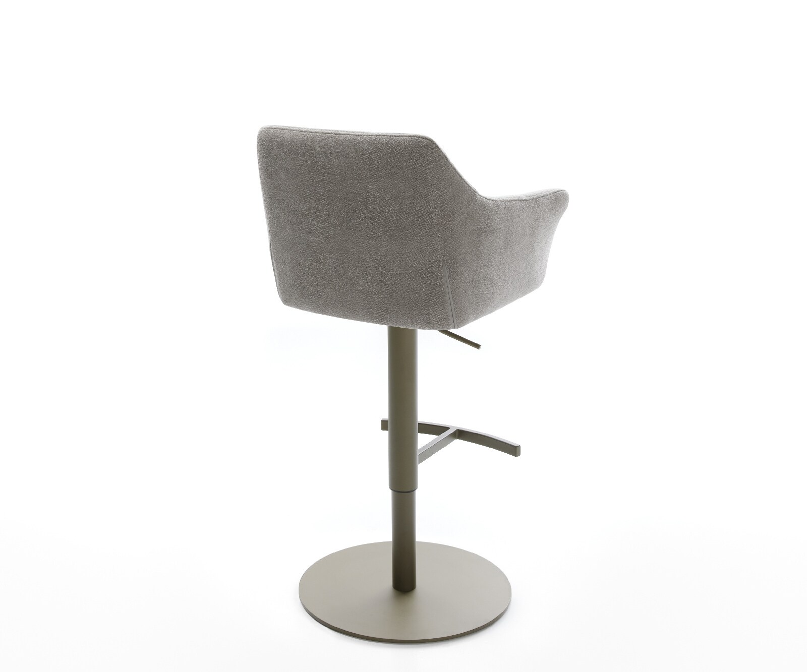 Chaise-de-bar Yulo-Flex Tissu structuré doux Gris Pied pivotant réglable en hauteur couleur titane Couleur titane 4