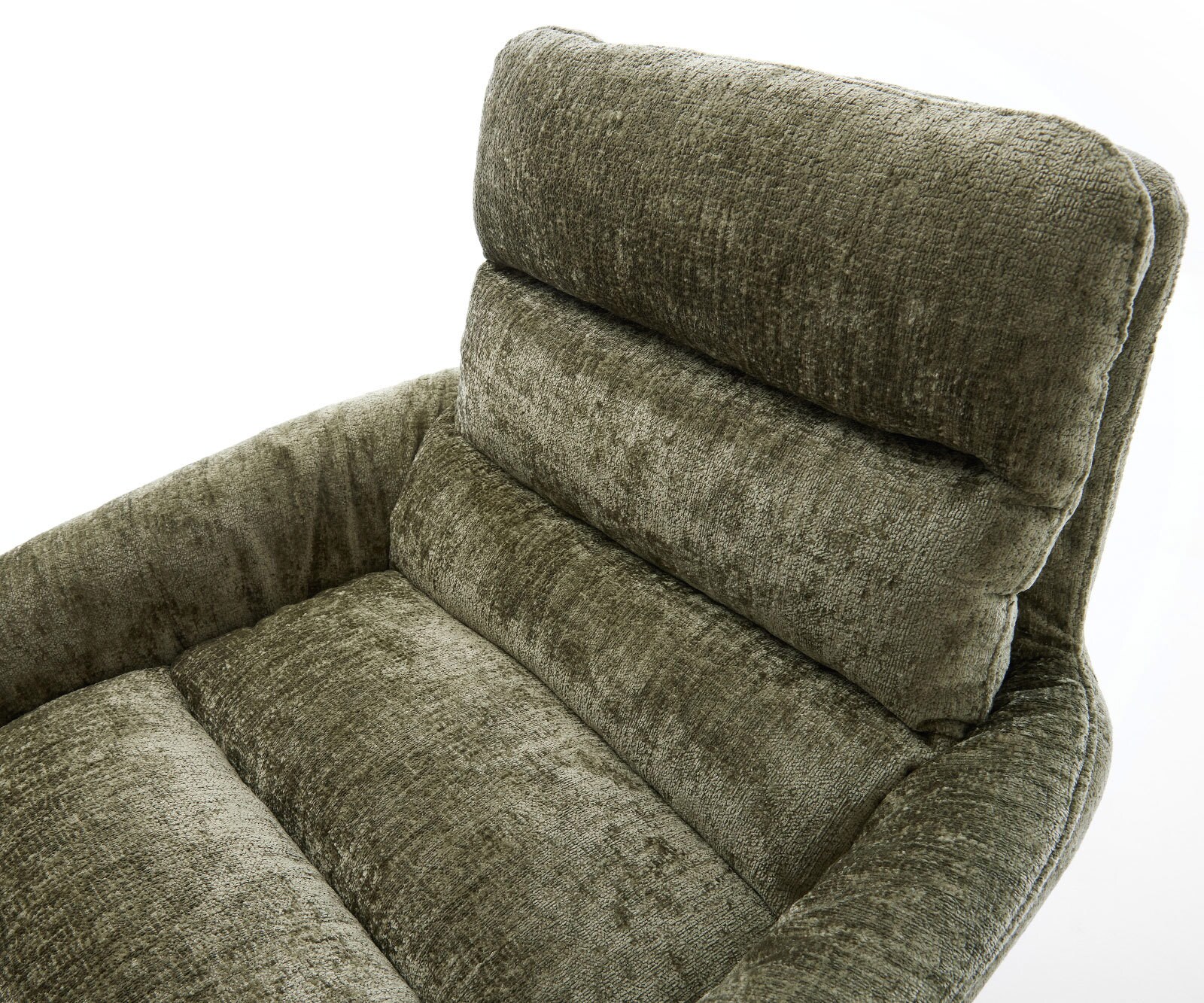 Esszimmerstuhl Abelia-Flex mit Armlehnen Chenille Olive 4-Fuß konisch Schwarz 4
