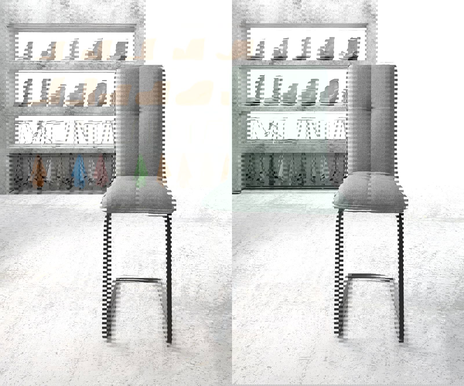 Cantilever Maddy-Flex rayures Vert menthe pied cantilever plat noir 2