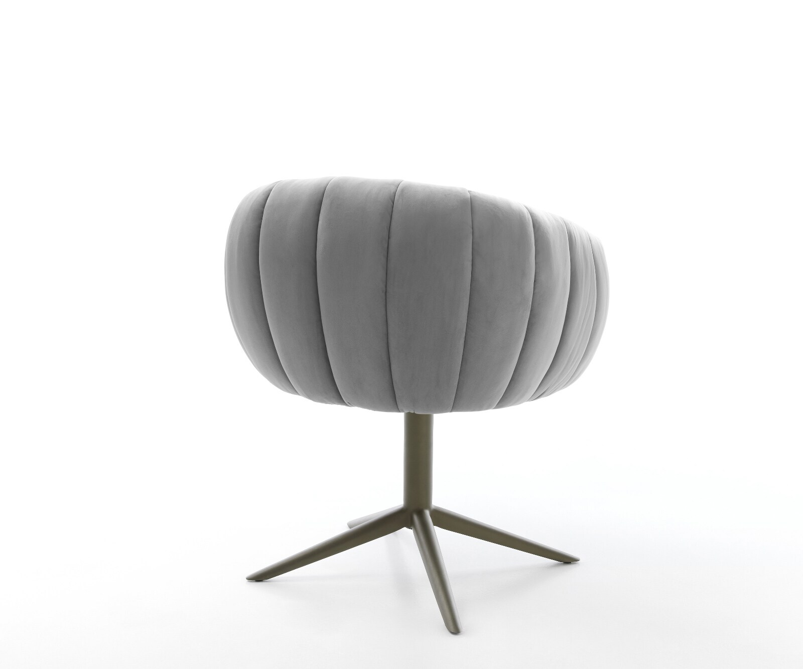Chaise-pivotante Jada-Flex velours gris pied croisé angulaire aspect titane pivotement sur 360° fonction bascule ressorts ensachés 4