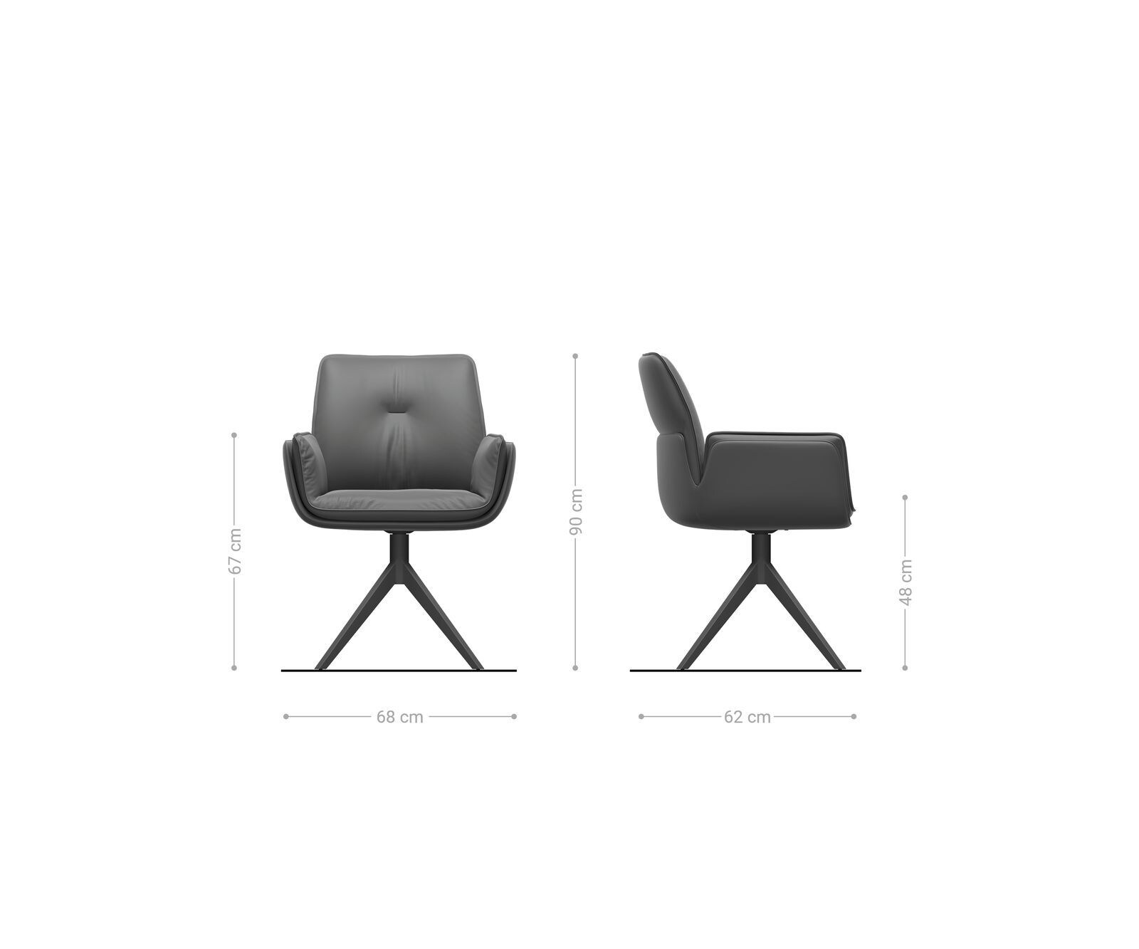 Drehstuhl Nela-Flex Materialmix Schlamm Kreuzgestell breit Effektfinish Titan 360° drehbar 5 Drehstuhl Nela-Flex Materialmix Schlamm Kreuzgestell breit Effektfinish Titan 360° drehbar 5