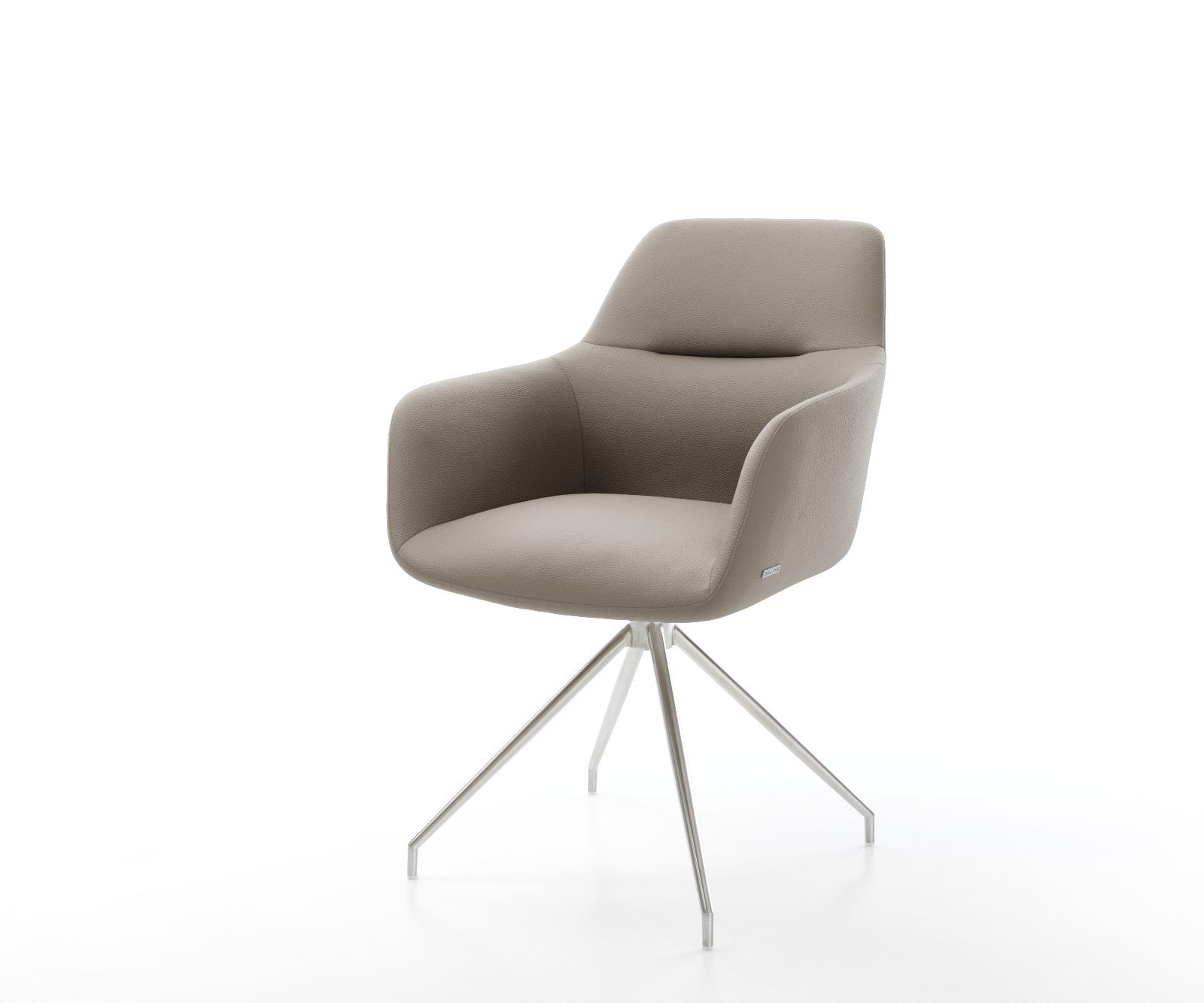 Esszimmerstuhl Pejo-Flex Echt-Leder Schlamm Kreuzgestell konisch Edelstahl Taschenfederkern 1