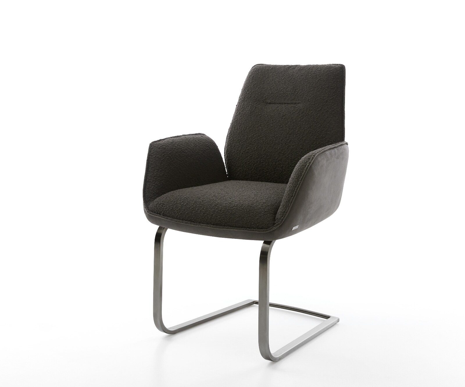 Cantilever Zoa-Flex tissu mixte noir pied cantilever plat grafiete ressorts ensachés