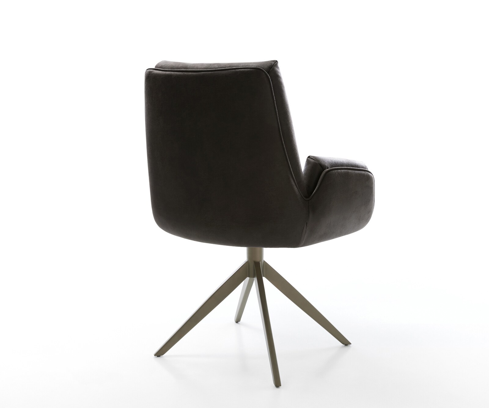 Drehstuhl Clea-Flex Mikrofaser Anthrazit Vintage Kreuzgestell breit Effektfinish Titan 360° drehbar Wippfunktion 5