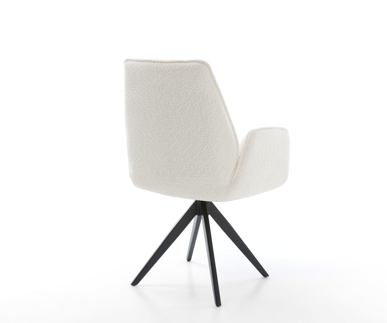 Esszimmerstuhl Zoa-Flex Bouclé Weiß Kreuzgestell kantig Schwarz Taschenfederkern 4 Esszimmerstuhl Zoa-Flex Bouclé Weiß Kreuzgestell kantig Schwarz Taschenfederkern 4