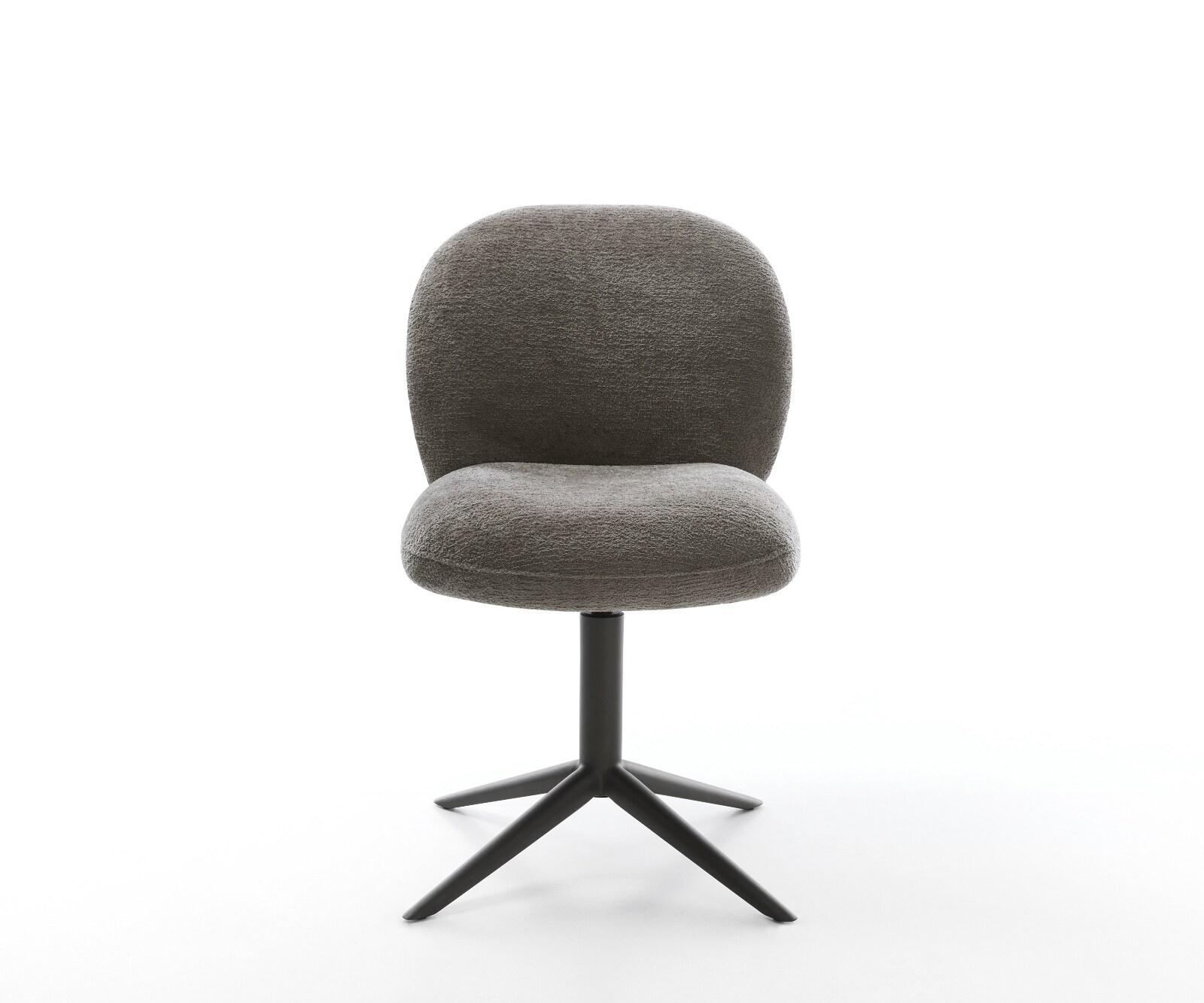 Chaise-pivotante Nube-Flex bouclé doux couleur boue pied de chaise 4 branches noir pivotement sur 360° fonction bascule resorts ensachés 1