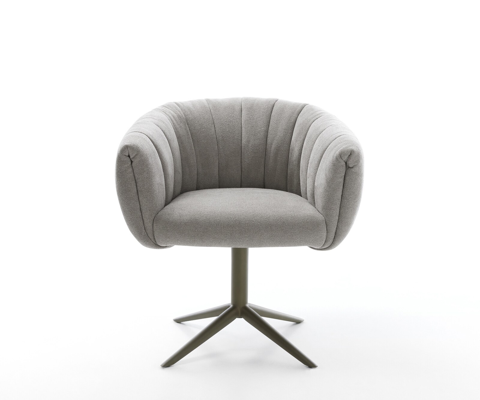 Drehstuhl Jada-Flex Strukturstoff Soft Grau Fußkreuz Effektfinish Titan 360° drehbar Wippfunktion Taschenfederkern 1