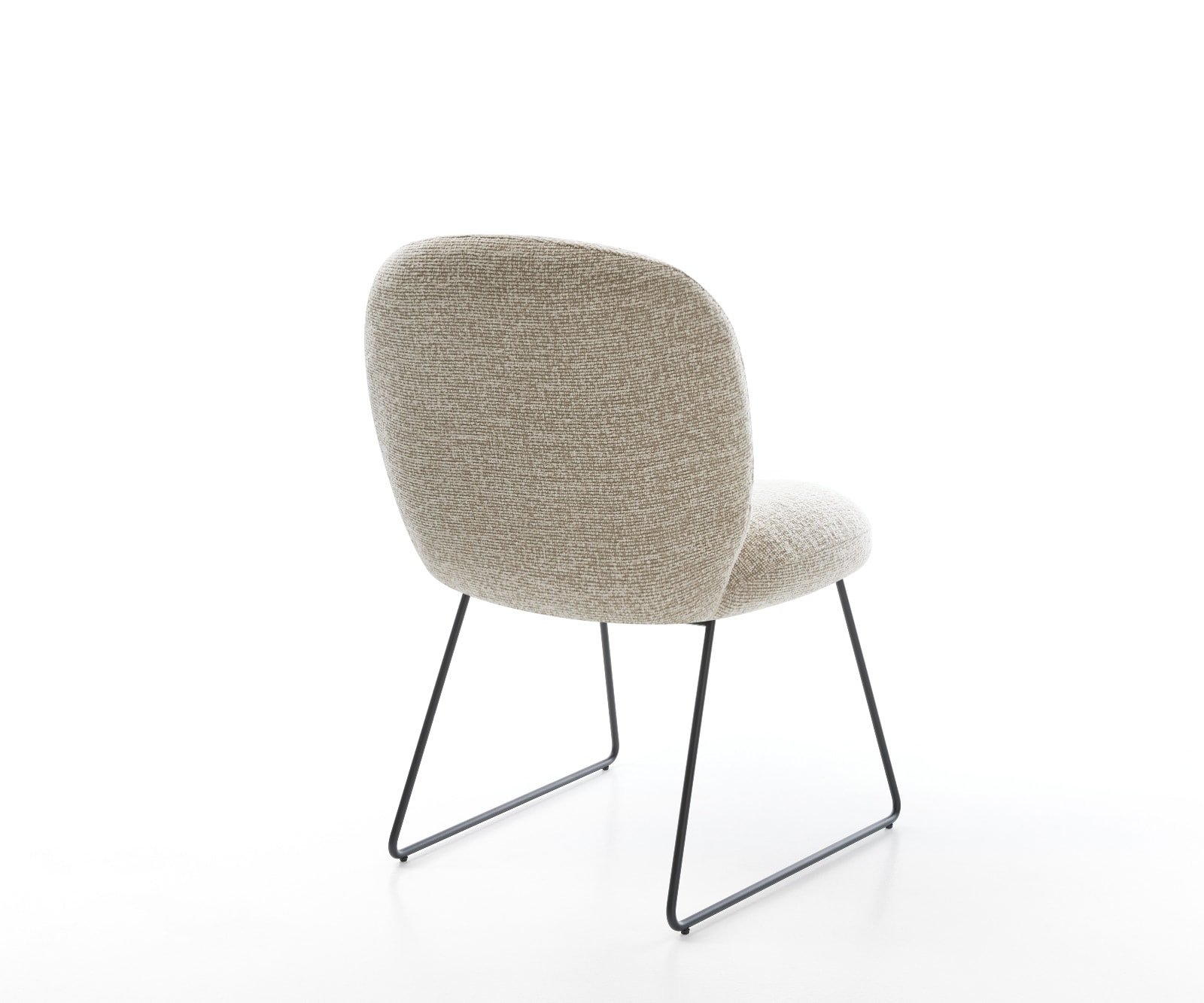 Esszimmerstuhl Nube-Flex Webstoff Soft Beige Kufengestell Schwarz Taschenfederkern 5