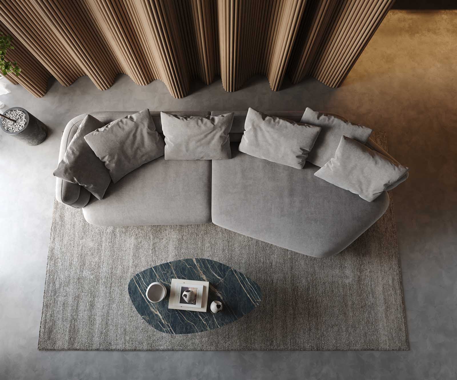 Sofa Roya 320x140 cm Mikrofaser Grau 3 Sofa Roya 320x140 cm Mikrofaser Grau 3