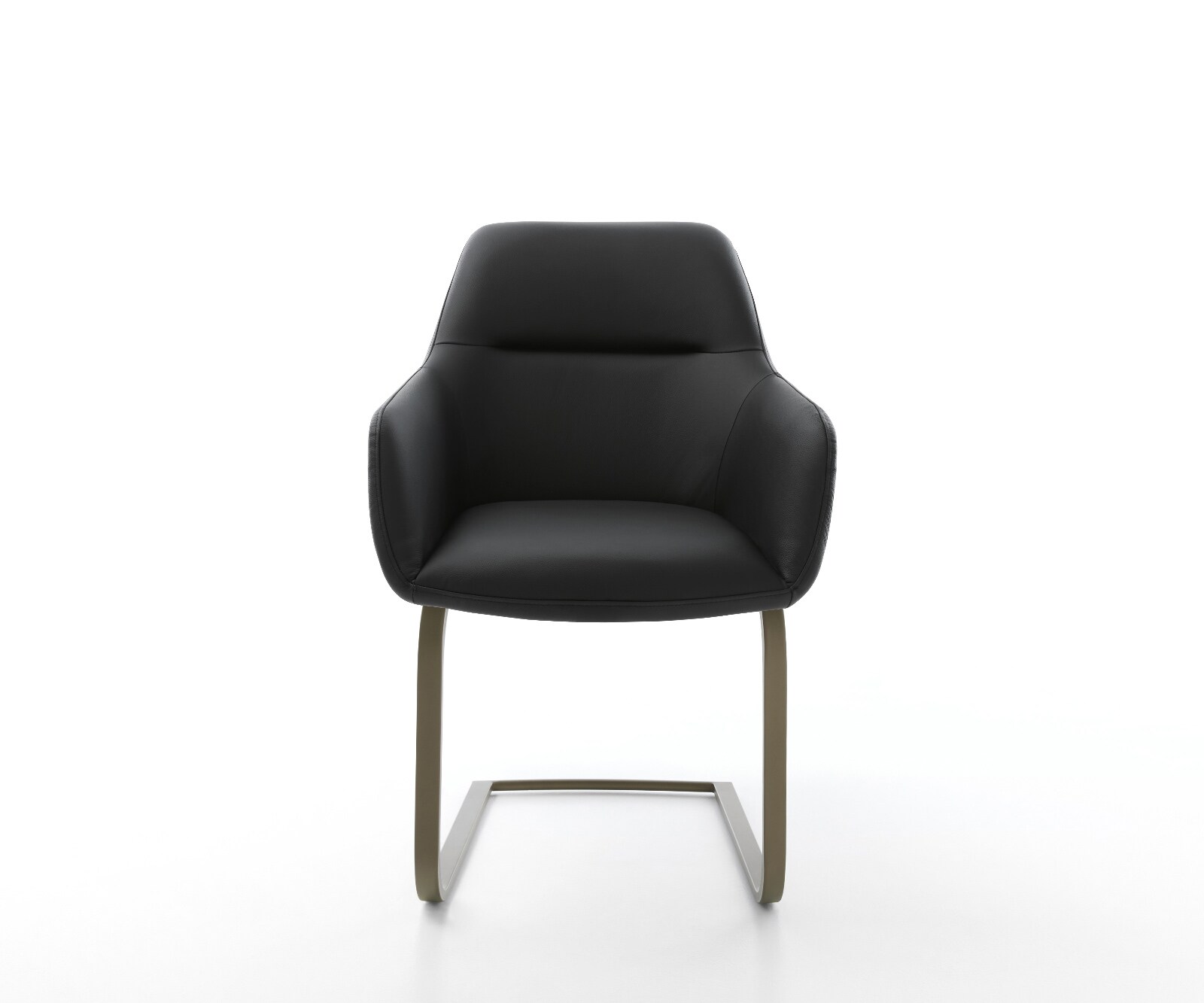 Freischwinger Pejo-Flex Echt-Leder Schwarz Freischwinger flach Effektfinish Titan Taschenfederkern 2