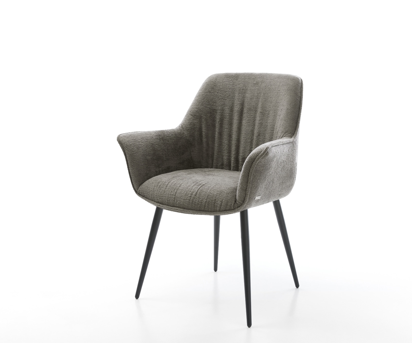 Chaise-pivotante Keila-Flex avec accoudoirs cuir véritable noir cadre croisé angulaire noir pivote sur 180°