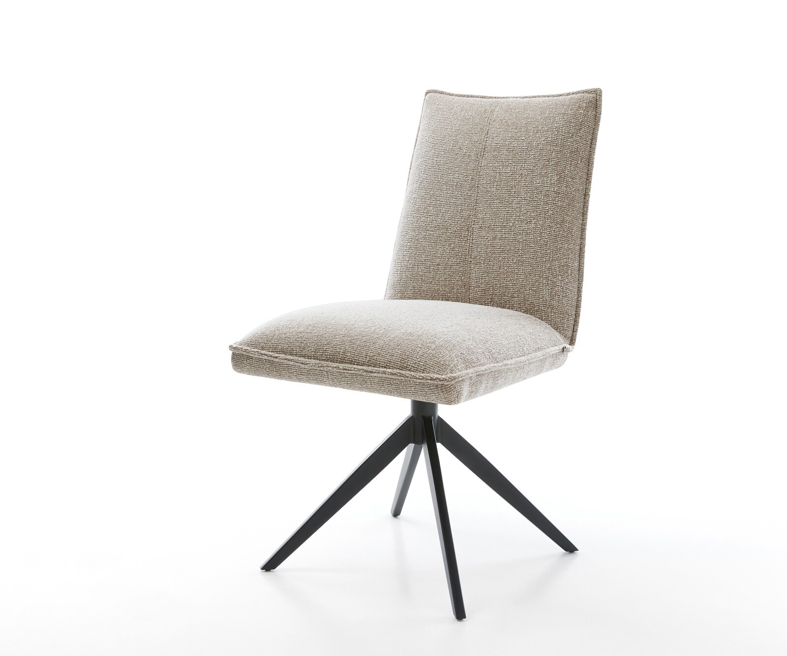 Chaise-pivotante Lelio-Flex tissu tissé doux beige pied croisé large noir pivotement sur 360° fonction bascule resorts ensachés 1