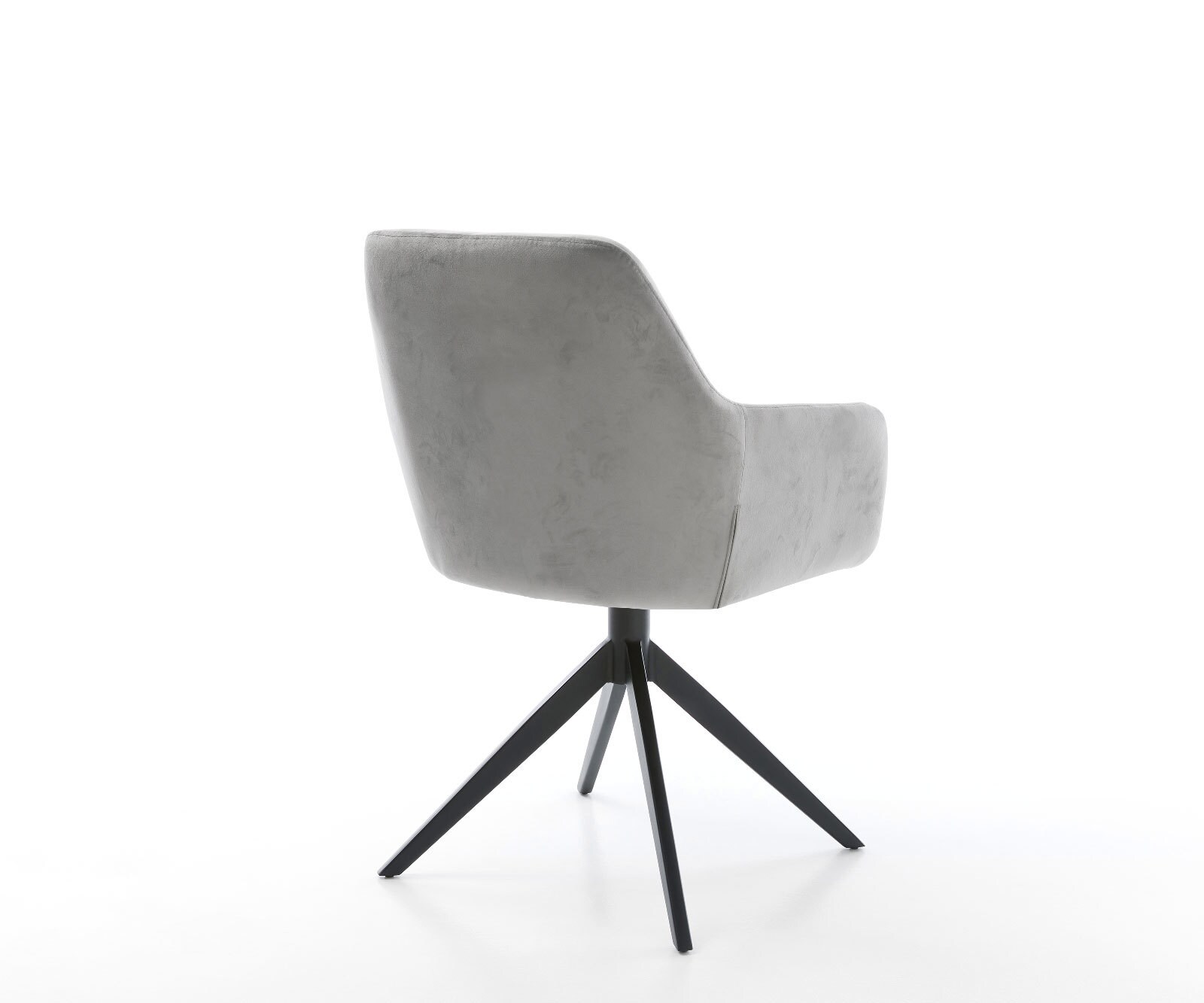 Drehstuhl Pejo-Flex Samt Grau Kreuzgestell breit Schwarz 360° drehbar Wippfunktion Taschenfederkern 4