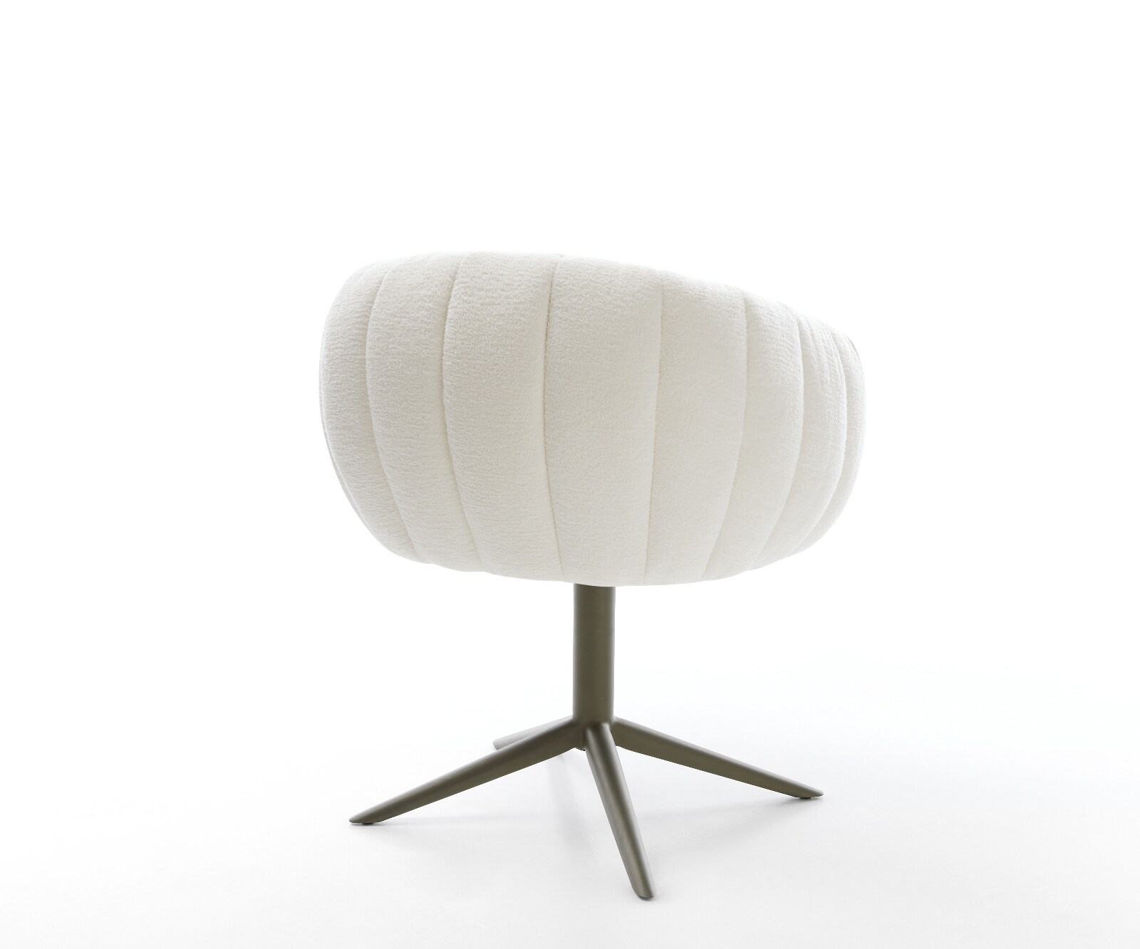 Chaise-pivotante Jada-Flex bouclé doux beige pied croisé angulaire aspect titane pivotement sur 360° fonction bascule ressorts ensachés 5