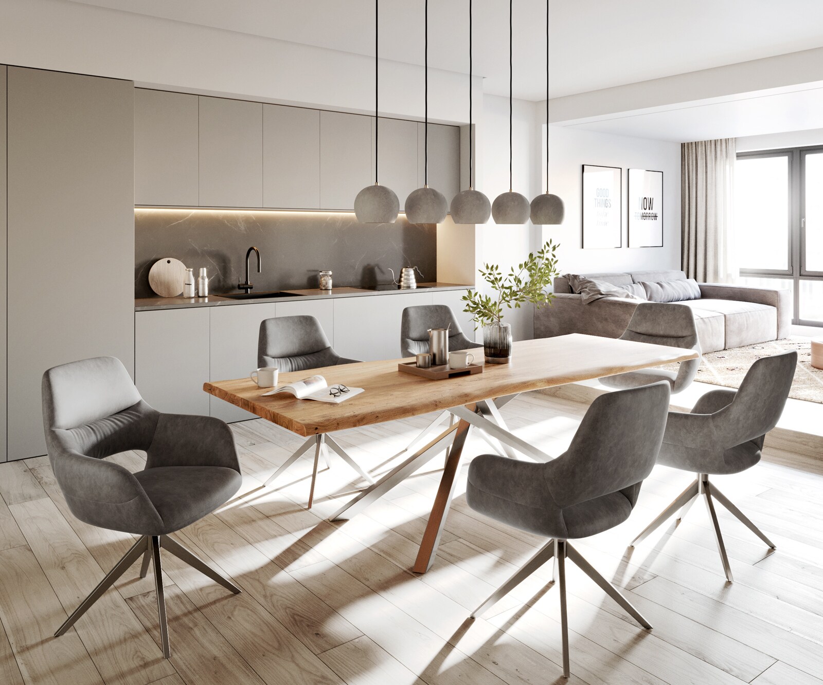 Esszimmerstuhl Yago-Flex mit Armlehnen Mikrofaser Anthrazit Vintage Kreuzgestell breit Edelstahl Taschenfederkern 4 Esszimmerstuhl Yago-Flex mit Armlehnen Mikrofaser Anthrazit Vintage Kreuzgestell breit Edelstahl Taschenfederkern 4