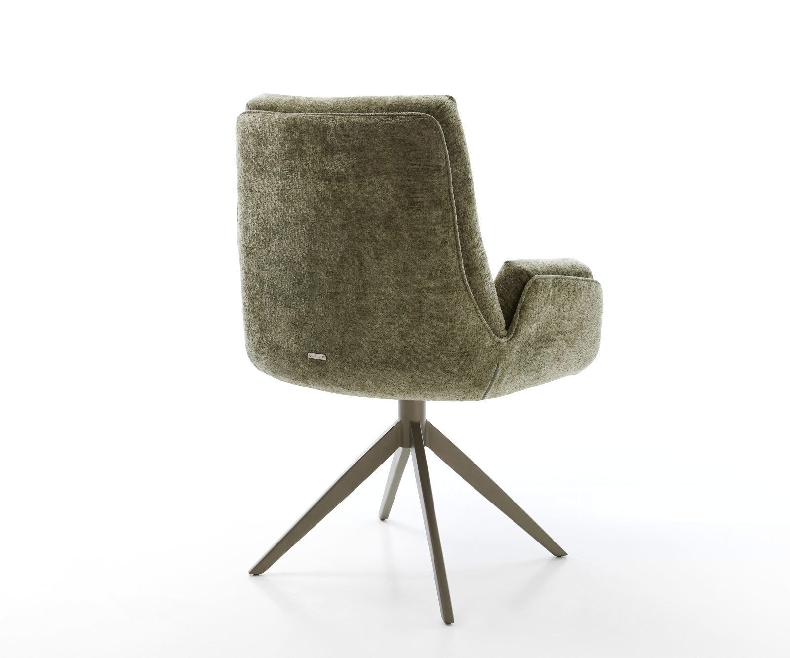 Drehstuhl Clea-Flex Chenille Olive Kreuzgestell breit Effektfinish Titan 360° drehbar Wippfunktion 4