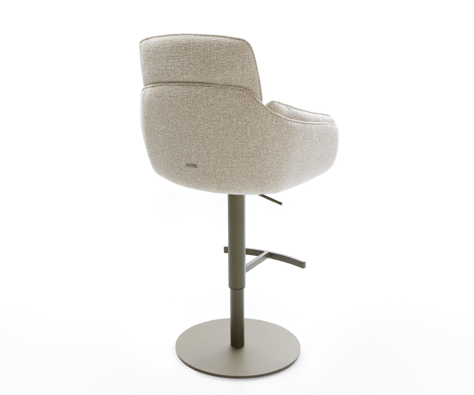 Barstuhl Luan-Flex Webstoff Soft Beige Drehfuß höhenverstellbar Metall Titanfarben 5