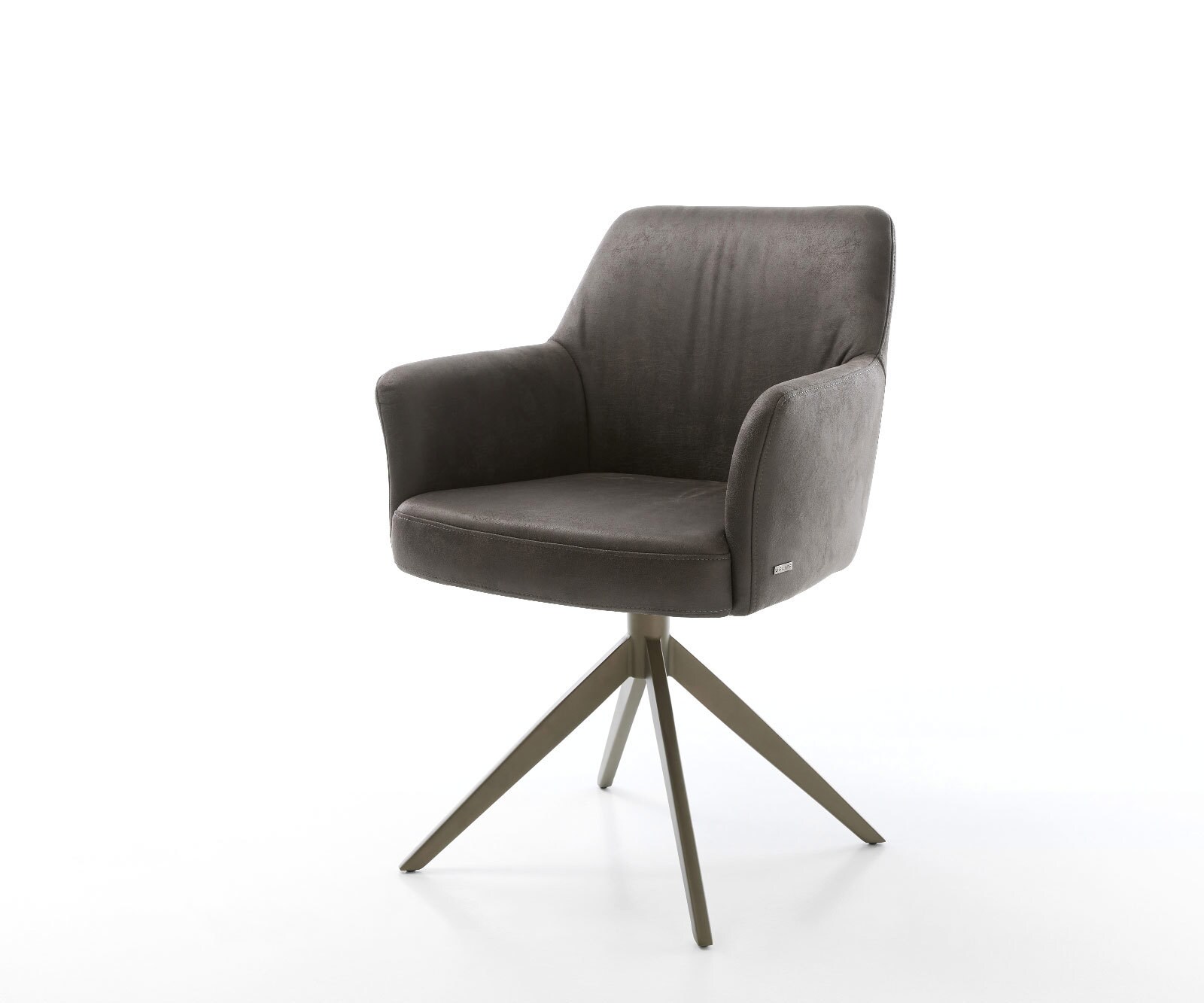 Chaise-pivotante Xana-Flex microvelours anthracite vintage pied croisé large aspect titane pivotement sur 360° fonction bascule ressorts ensachés