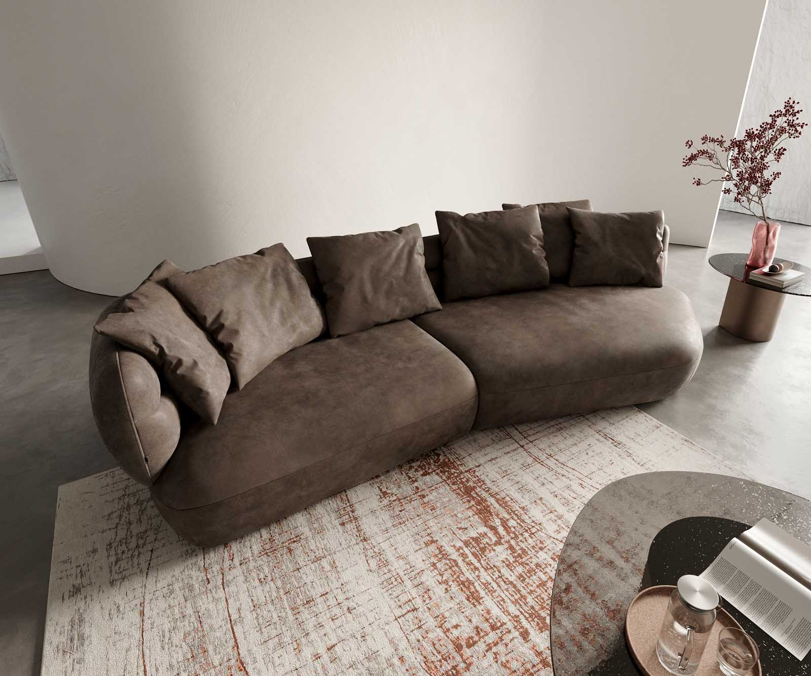 Sofa Roya 320x140 cm Mikrofaser Taupe Vintage 1 Sofa Roya 320x140 cm Mikrofaser Taupe Vintage 1