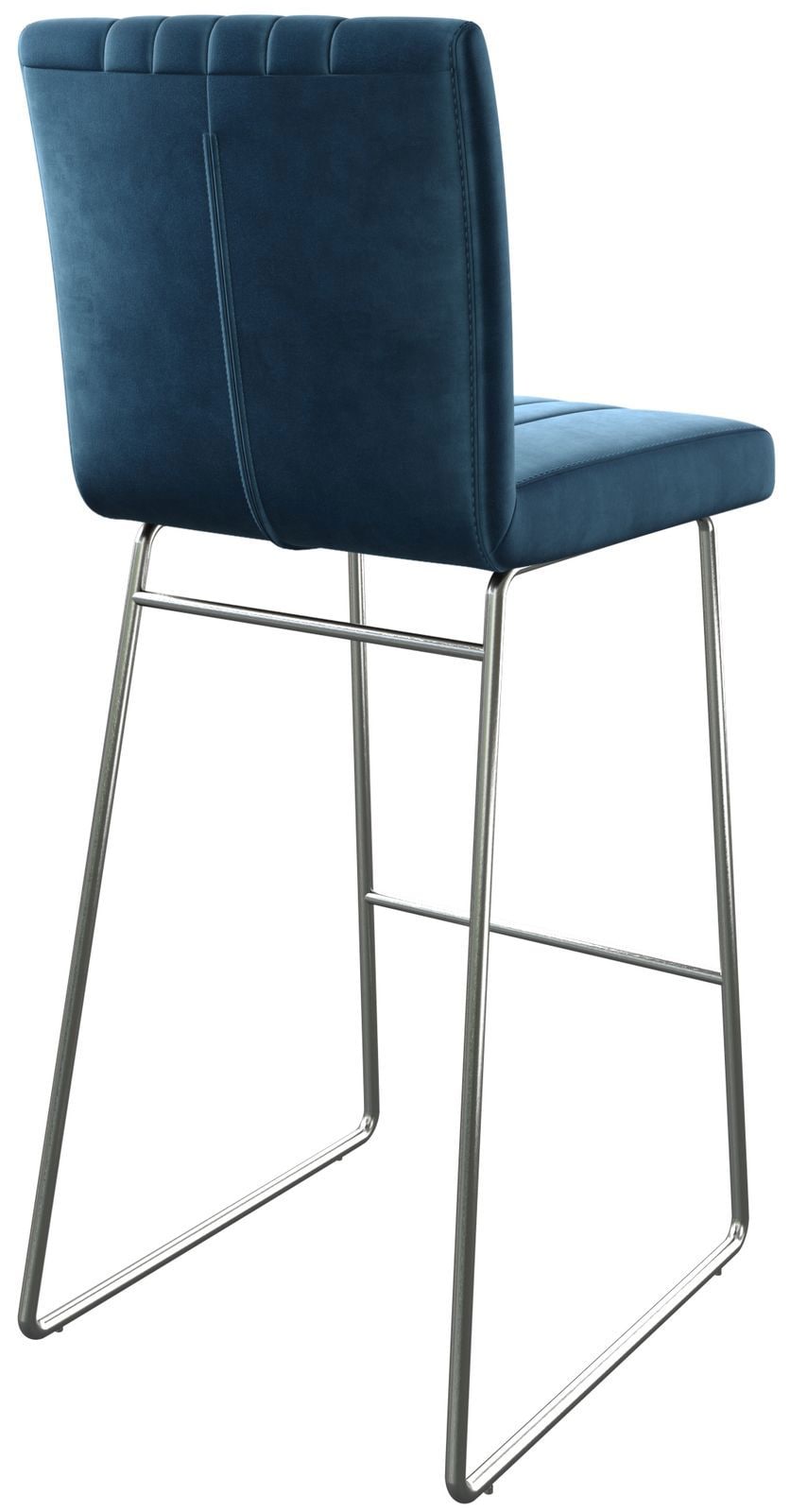 Barstuhl Luiga-Flex Samt Blau Kufengestell Edelstahl 4 Barstuhl Luiga-Flex Samt Blau Kufengestell Edelstahl 4