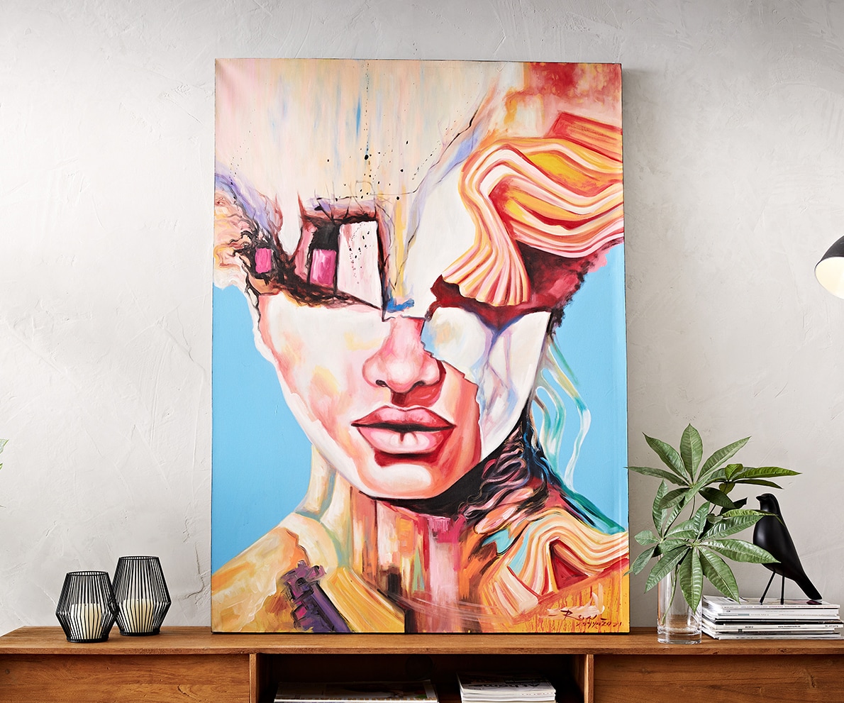 Gemälde Expression Mehrfarbig 100x140 cm Acryl auf Leinwand 2 Gemälde Expression Mehrfarbig 100x140 cm Acryl auf Leinwand 2