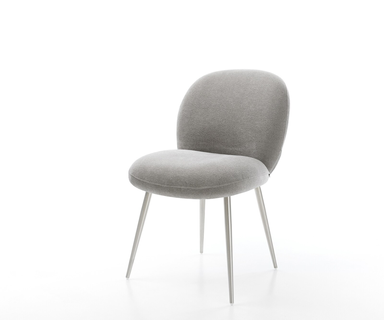 Esszimmerstuhl Nube-Flex Strukturstoff Soft Grau 4-Fuß konisch Edelstahl Taschenfederkern 1