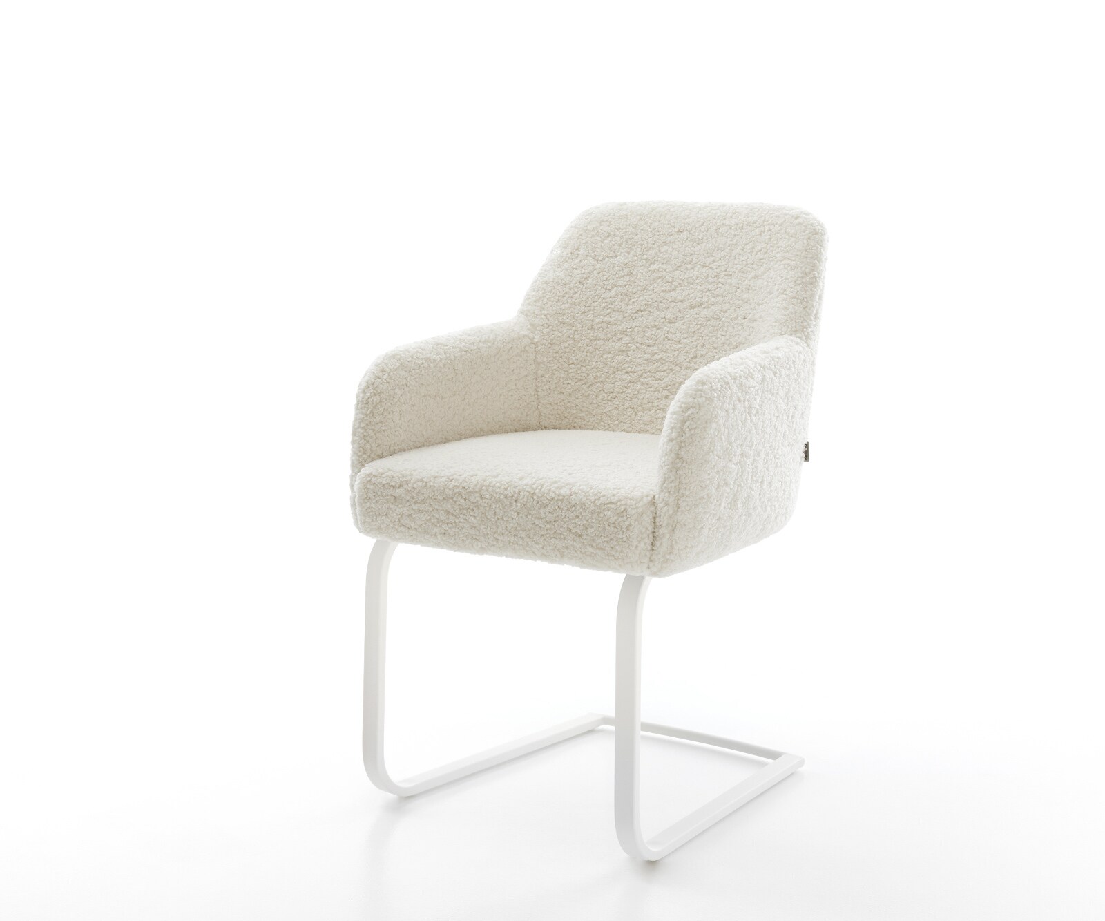 Cantilever Greg-Flex tissu teddy beige pied cantilever plat blanc resorts ensachés 1